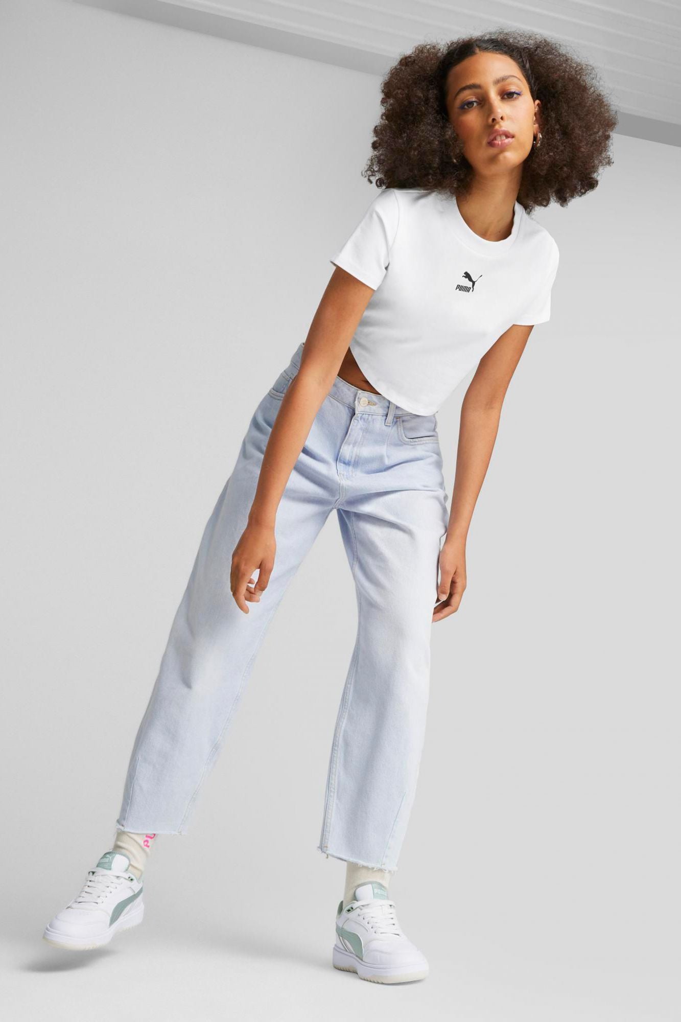 PUMA CROPPED SLIM en color BLANCO (4)