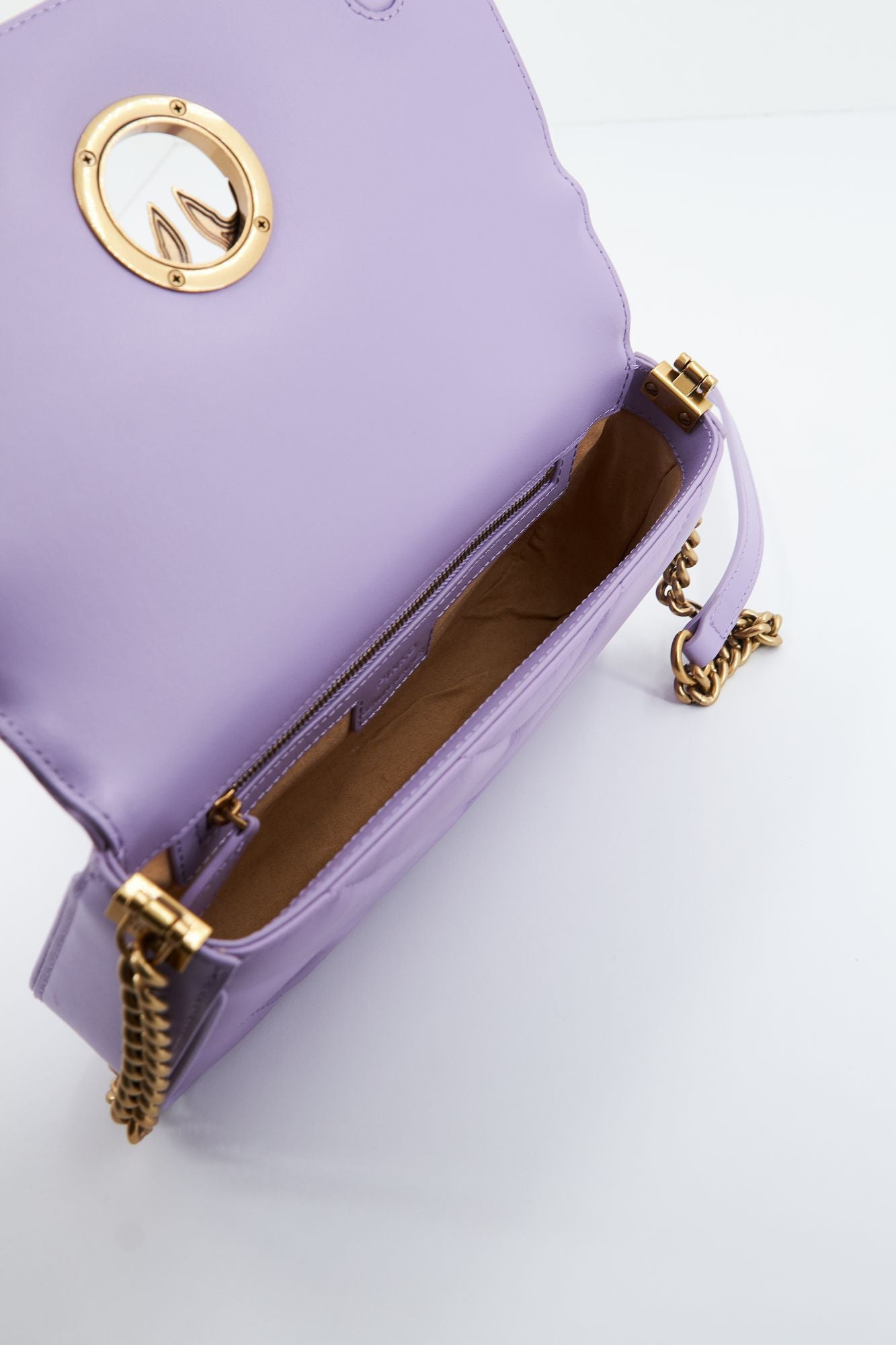 PINKO LOVE CLICK BAGUETTE MIN en color VIOLETA (4)