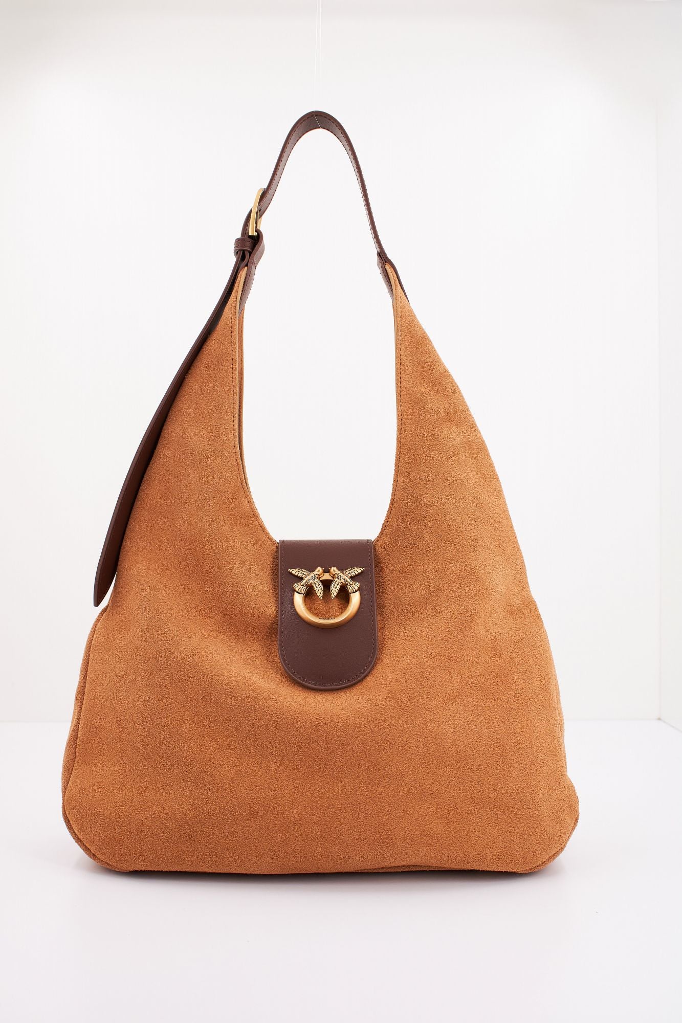 PINKO HOBO MINI en color MARRON CLARO (1)
