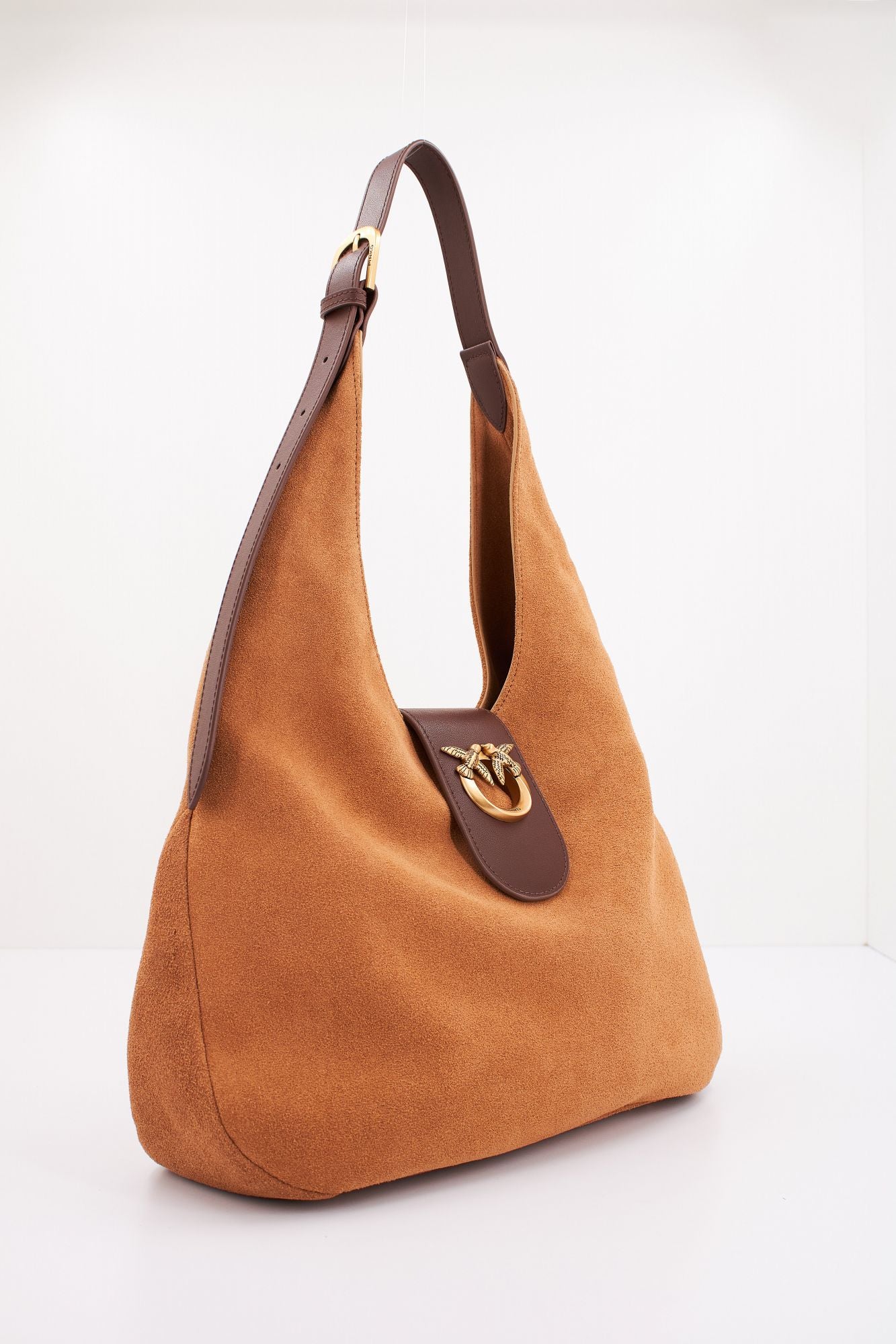 PINKO HOBO MINI en color MARRON CLARO (2)