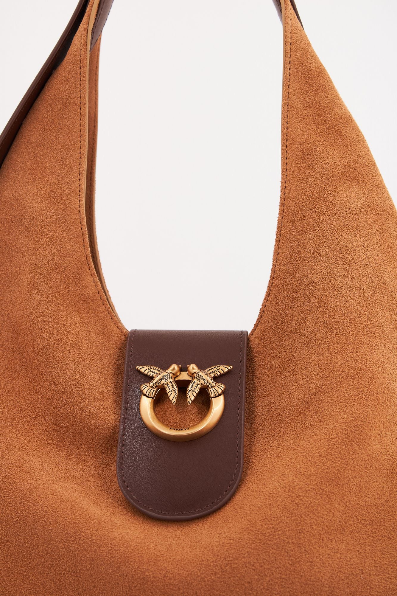 PINKO HOBO MINI en color MARRON CLARO (4)