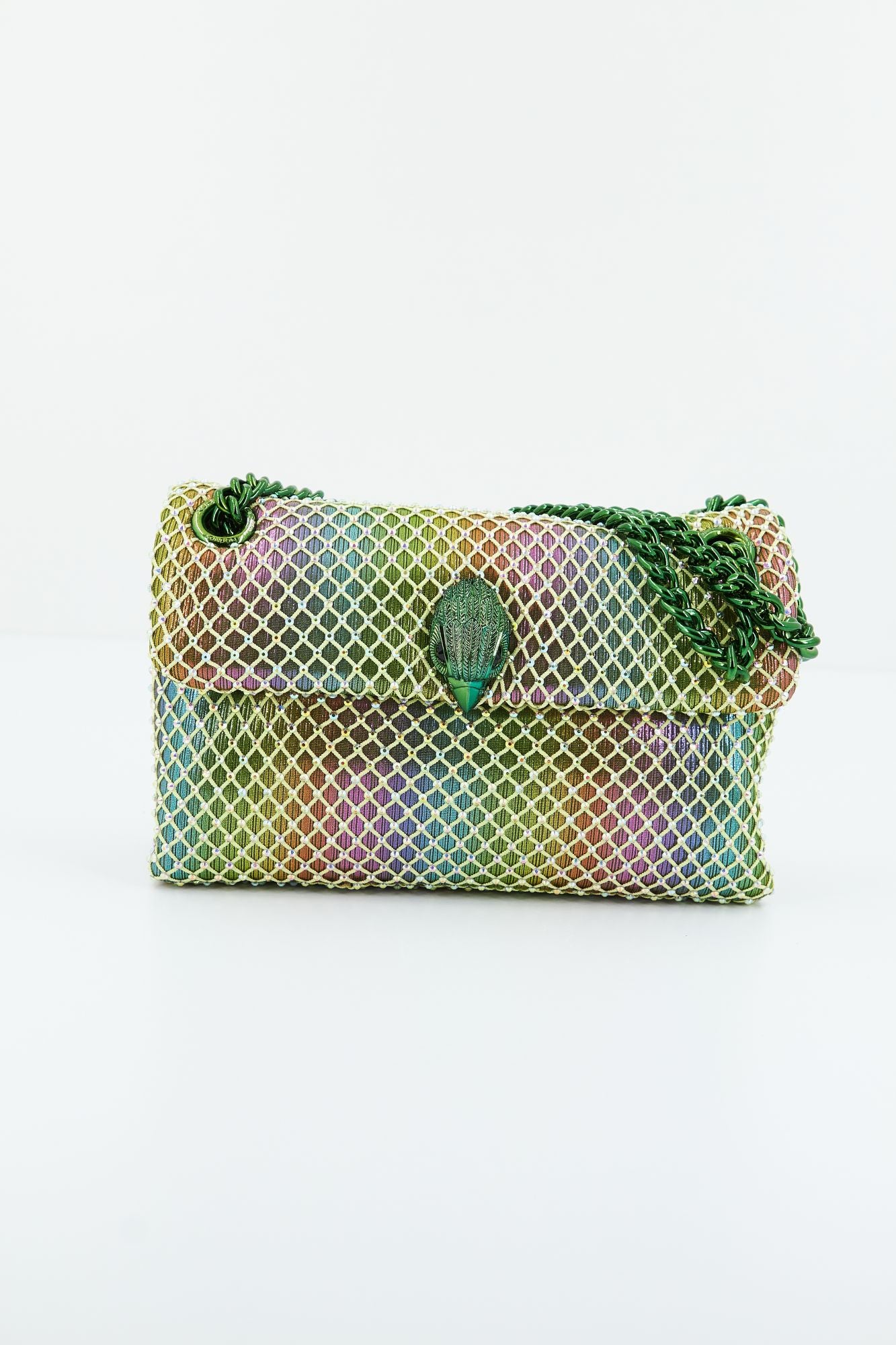 KURT GEIGER LONDON FABRIC MINI KENSINGTON en color VERDE (1)