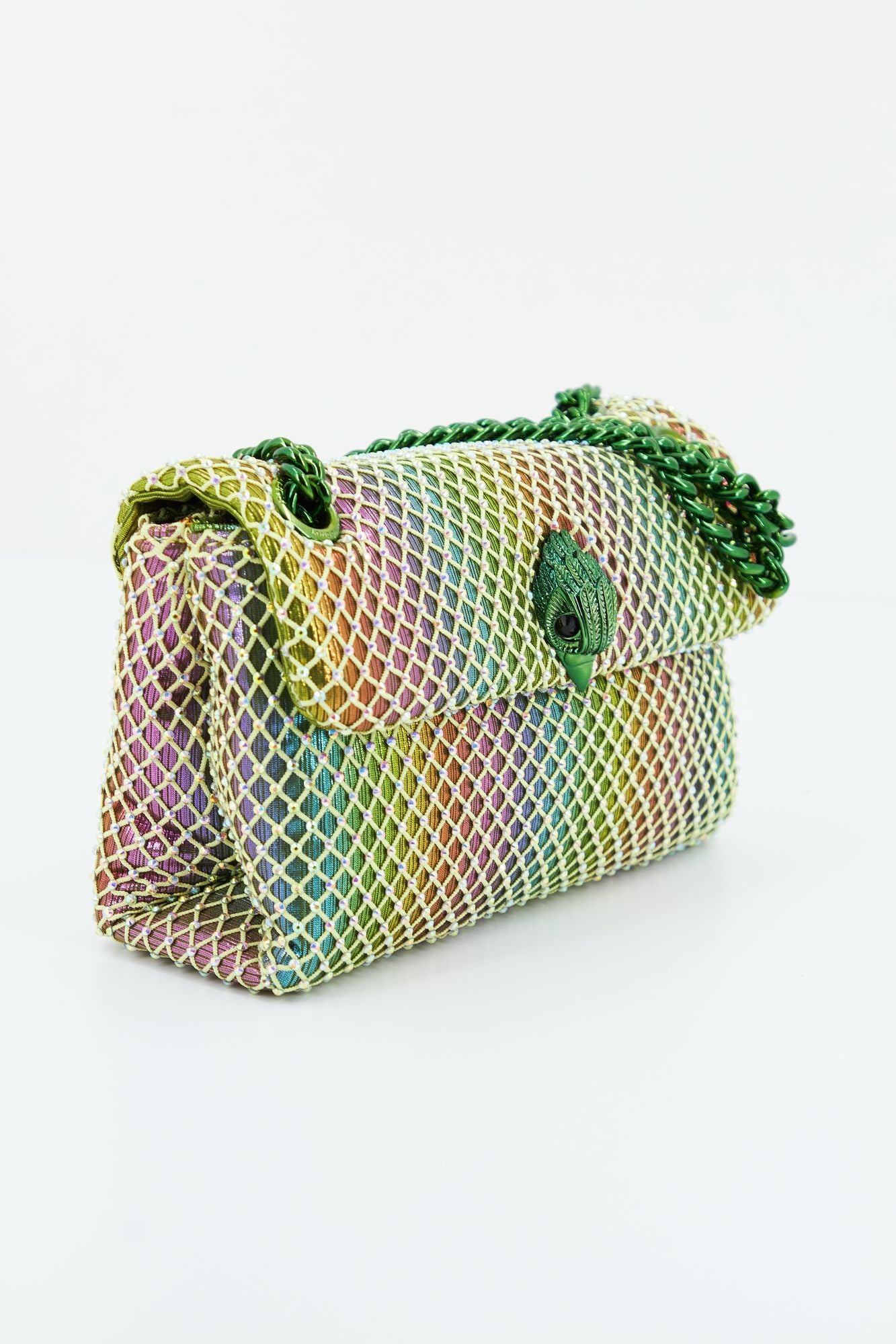 KURT GEIGER LONDON FABRIC MINI KENSINGTON en color VERDE (2)
