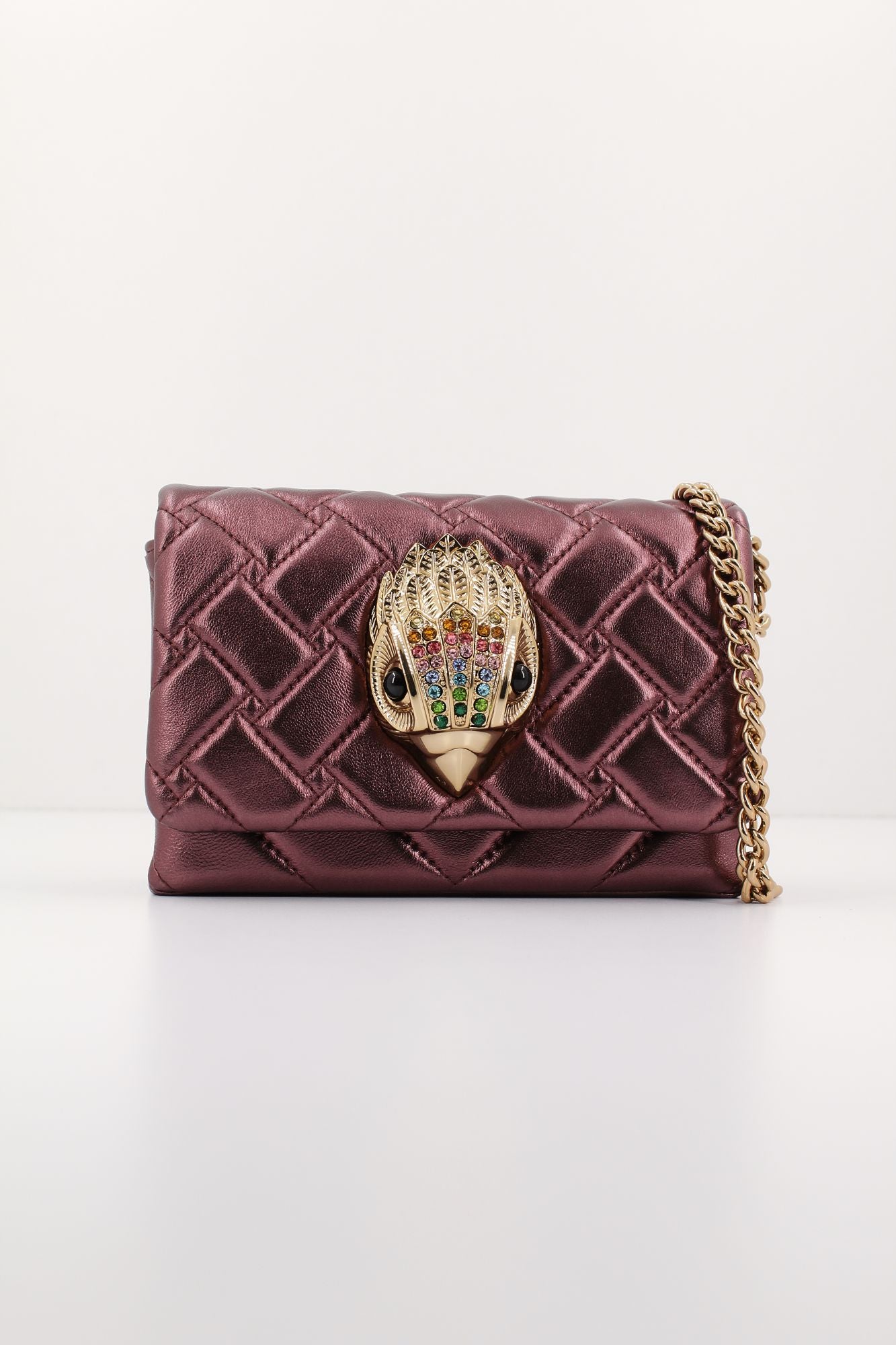 KURT GEIGER LONDON LEATHER MINI KENSINGTON en color BURDEOS (1)