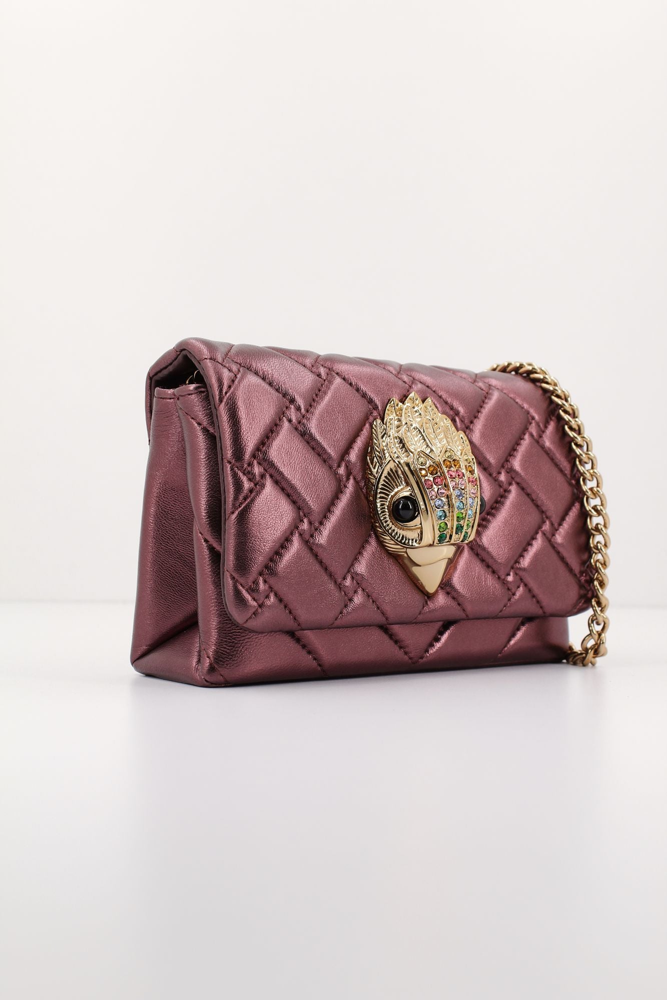 KURT GEIGER LONDON LEATHER MINI KENSINGTON en color BURDEOS (2)