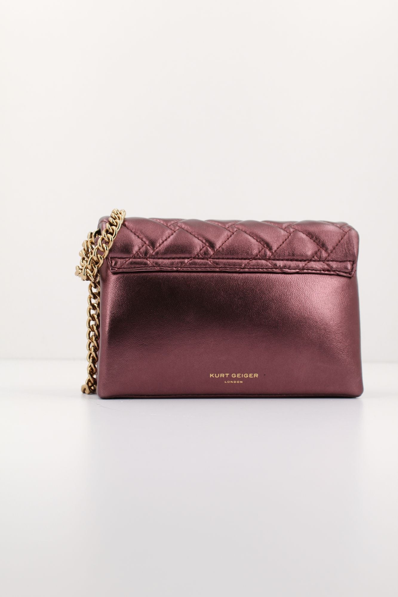 KURT GEIGER LONDON LEATHER MINI KENSINGTON en color BURDEOS (3)