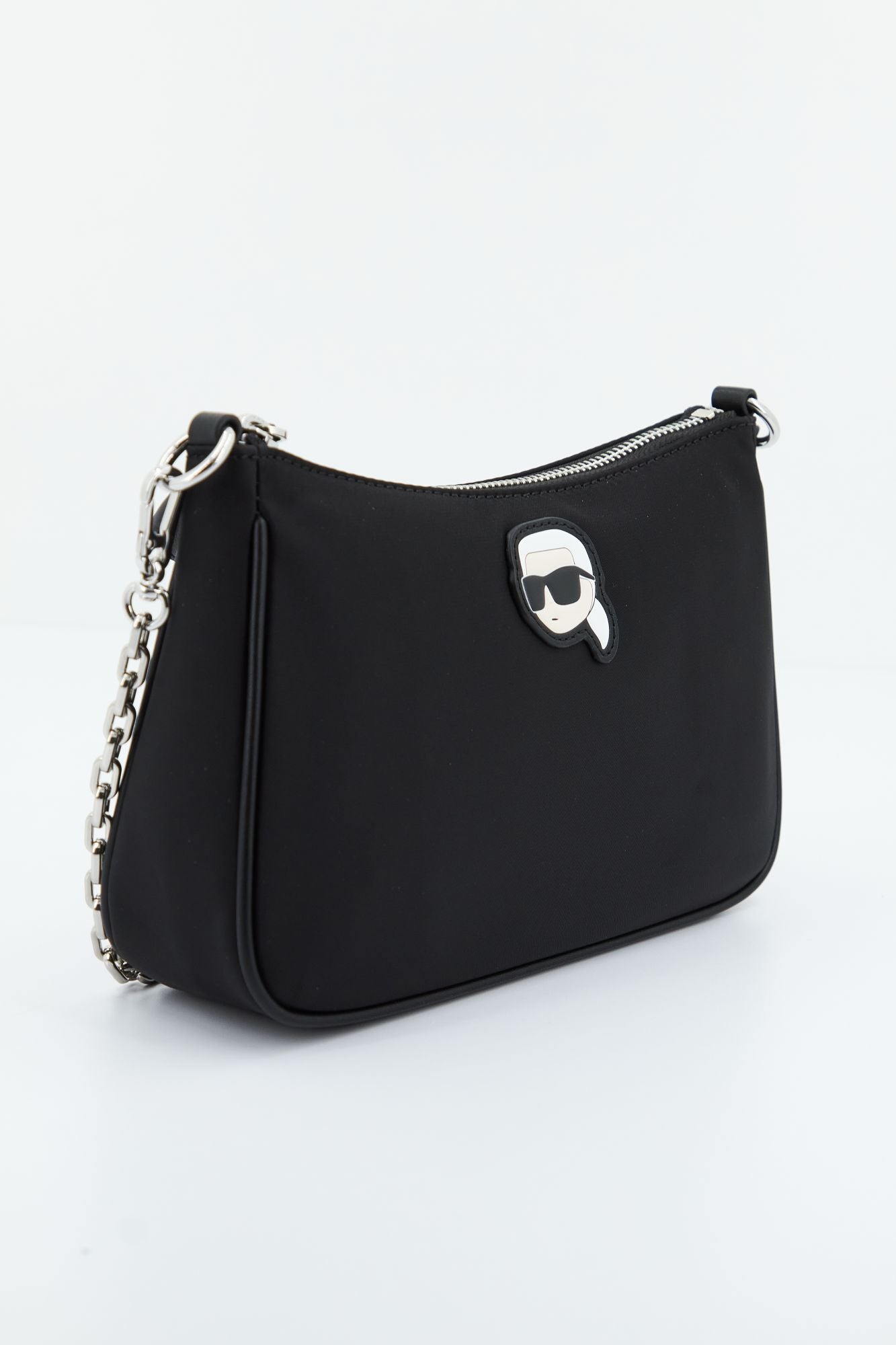 KARL LAGERFELD K/IKONIK 2.0 NYLON SM ZIP en color NEGRO (2)