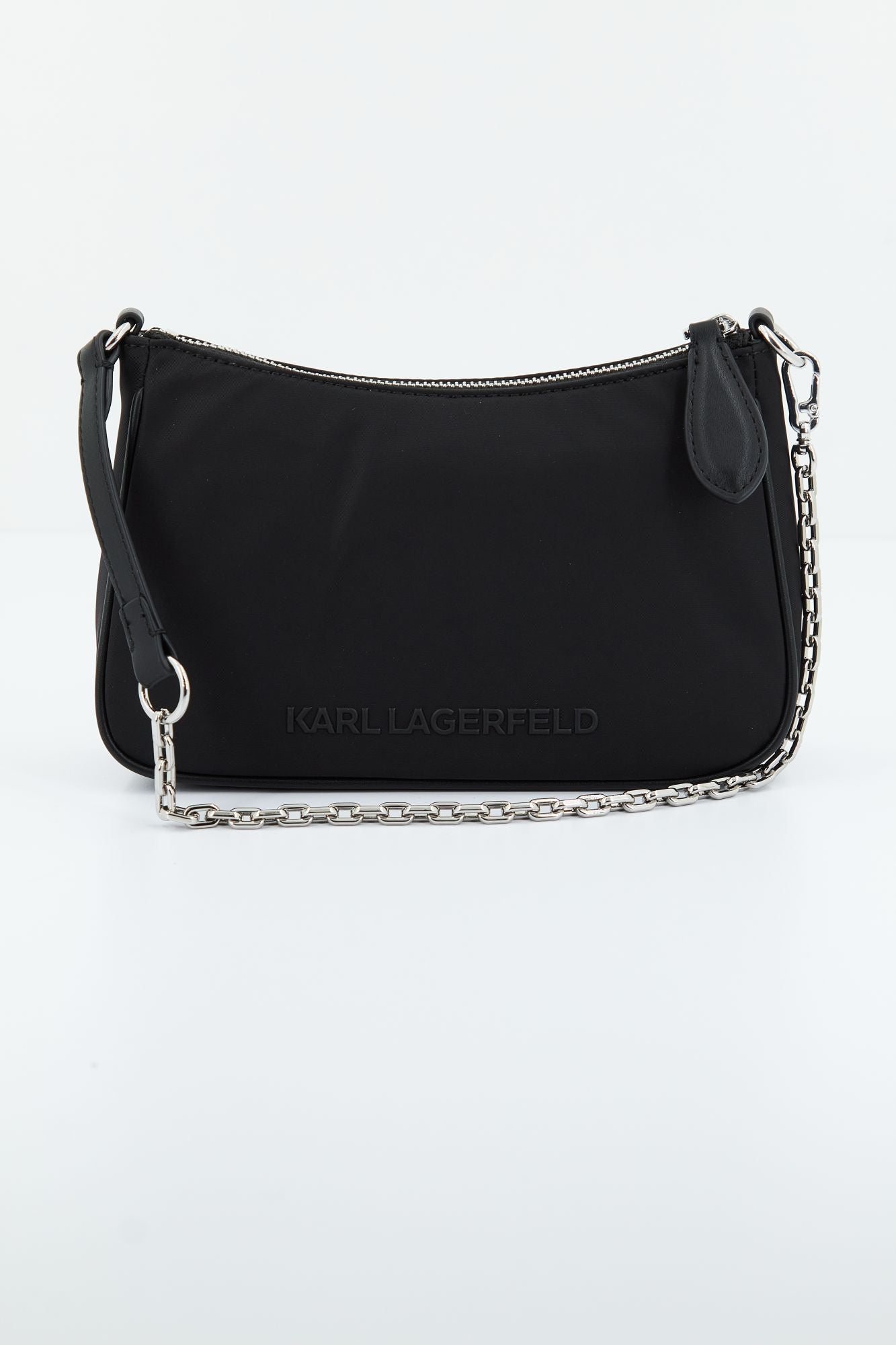 KARL LAGERFELD K/IKONIK 2.0 NYLON SM ZIP en color NEGRO (3)