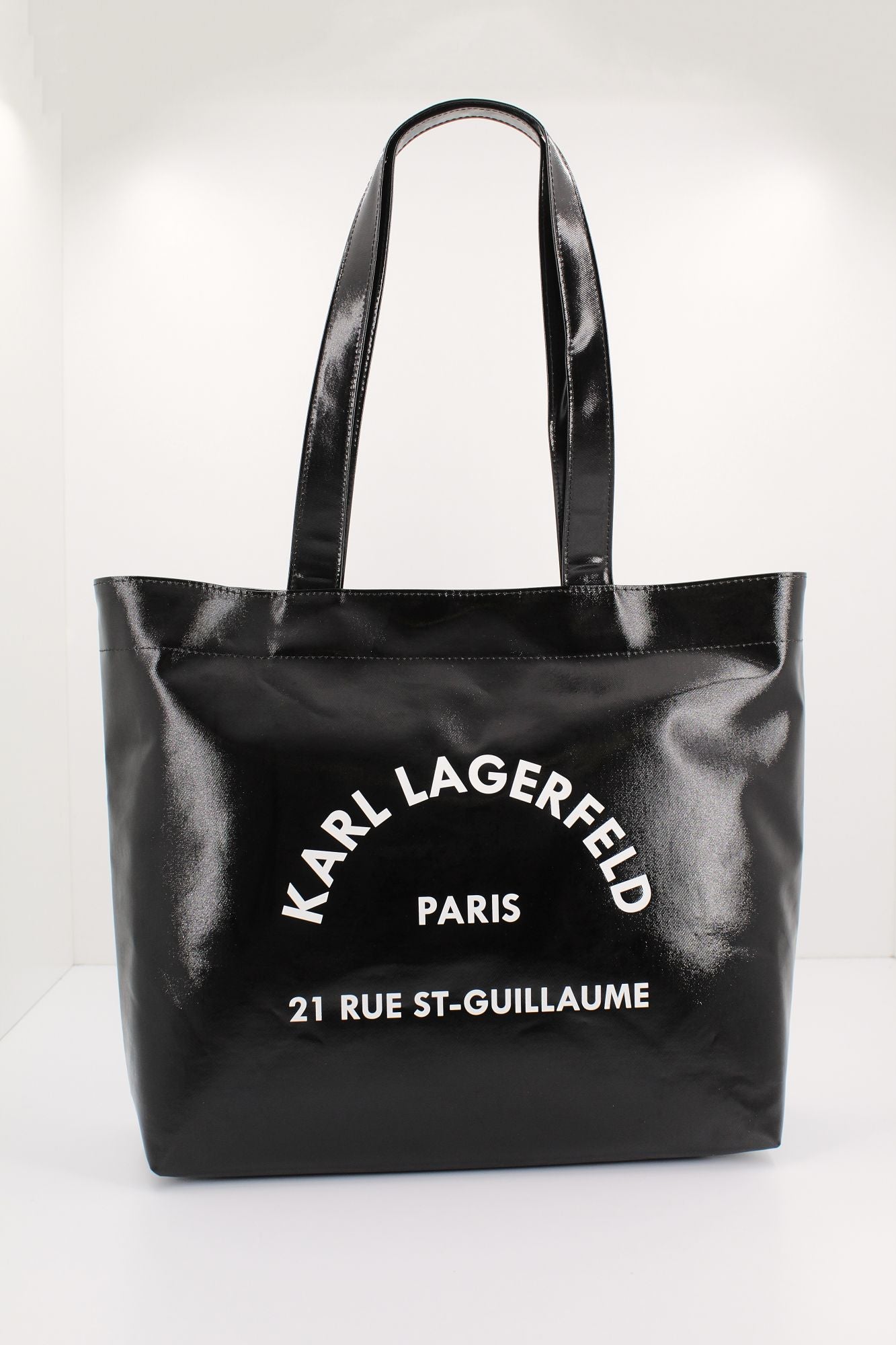 KARL LAGERFELD RSG SHINY TWILL SHOPPER en color NEGRO (1)