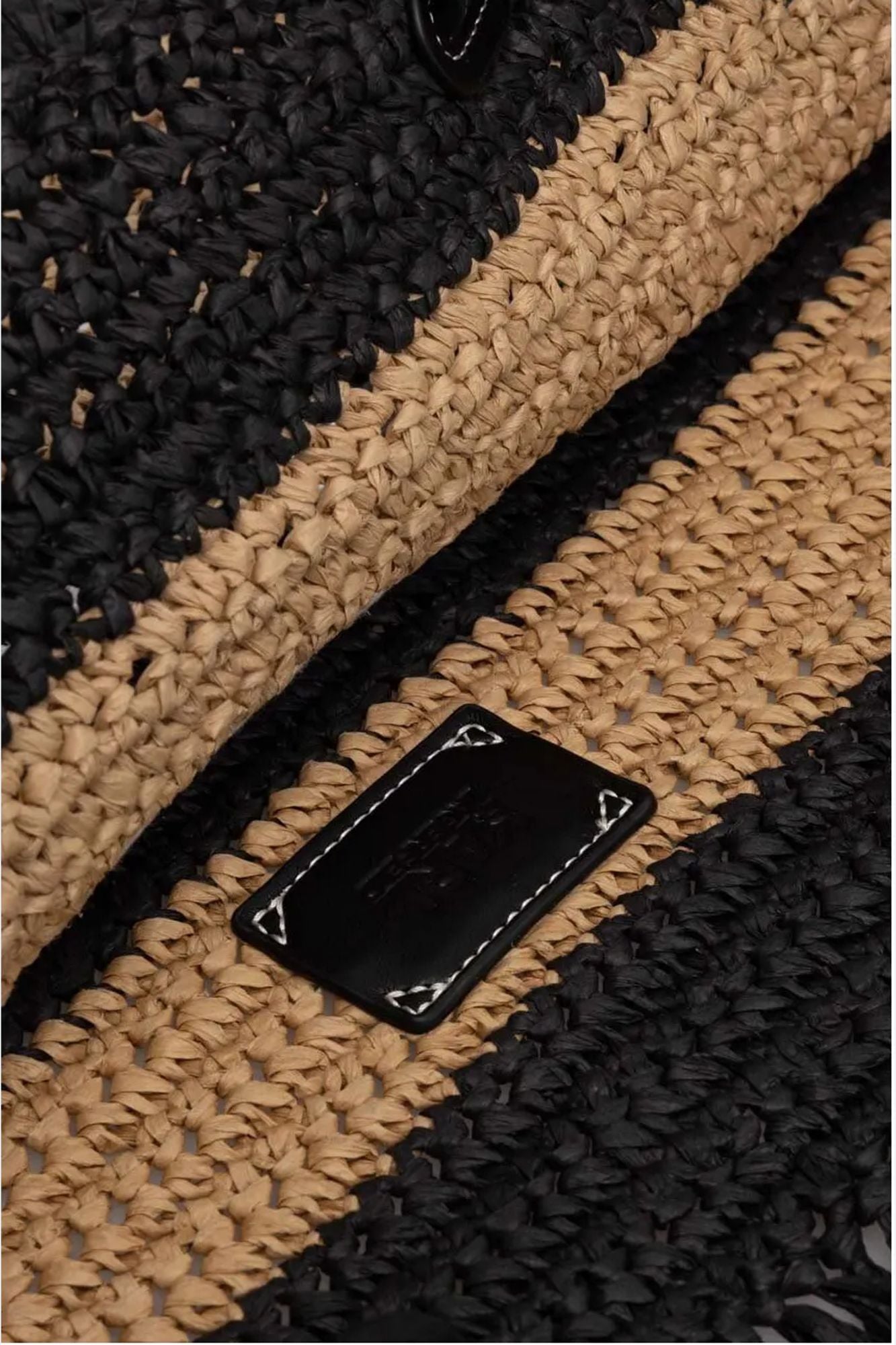 KARL LAGERFELD RSG RAFFIA TOTE STRIPE en color NEGRO (3)