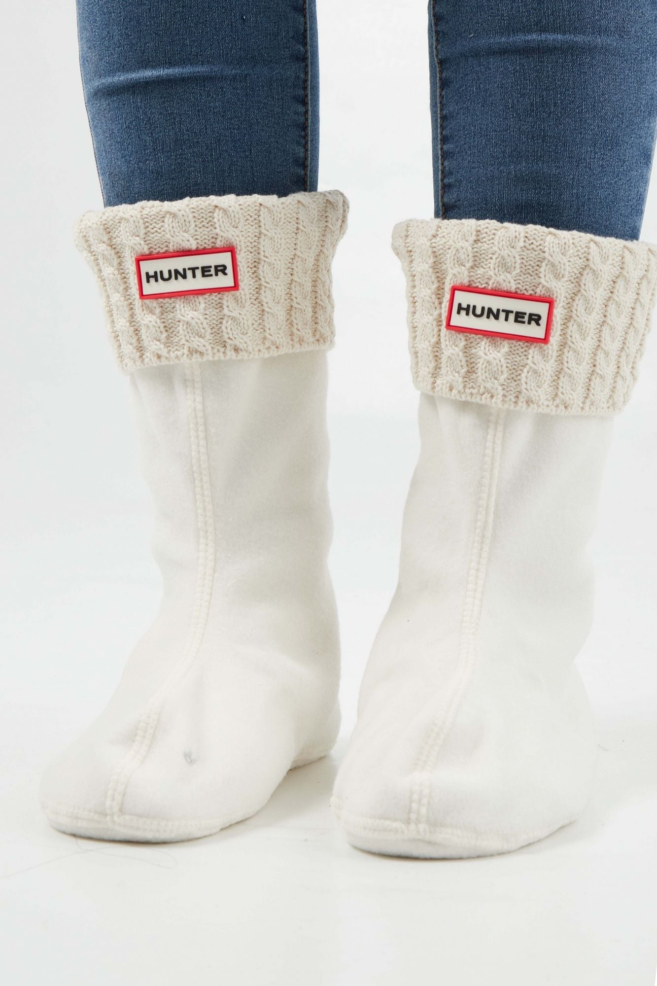 HUNTER SOCK SHORT MINI CABLE SS en color BLANCO (2)