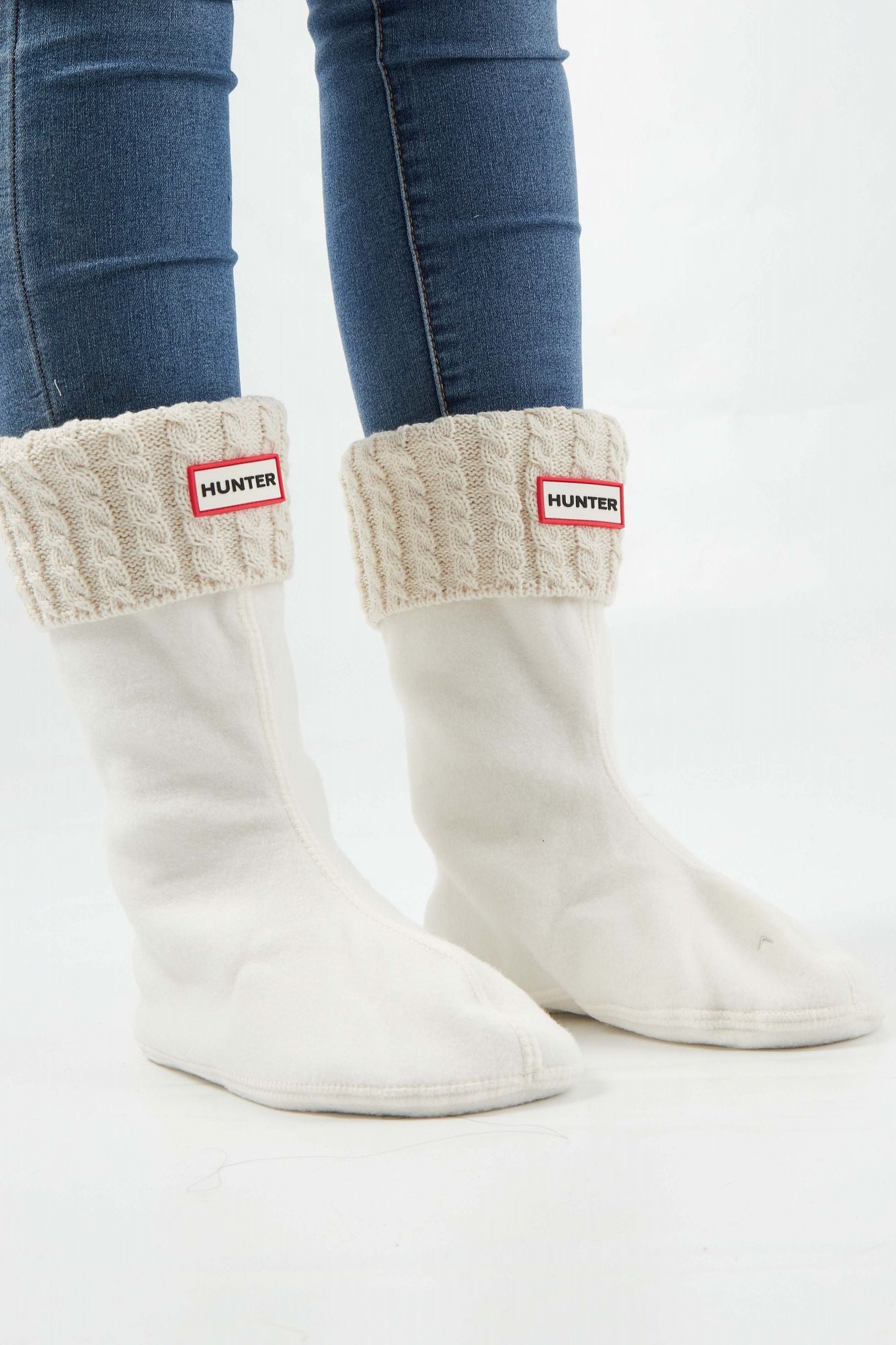 HUNTER SOCK SHORT MINI CABLE SS en color BLANCO (3)