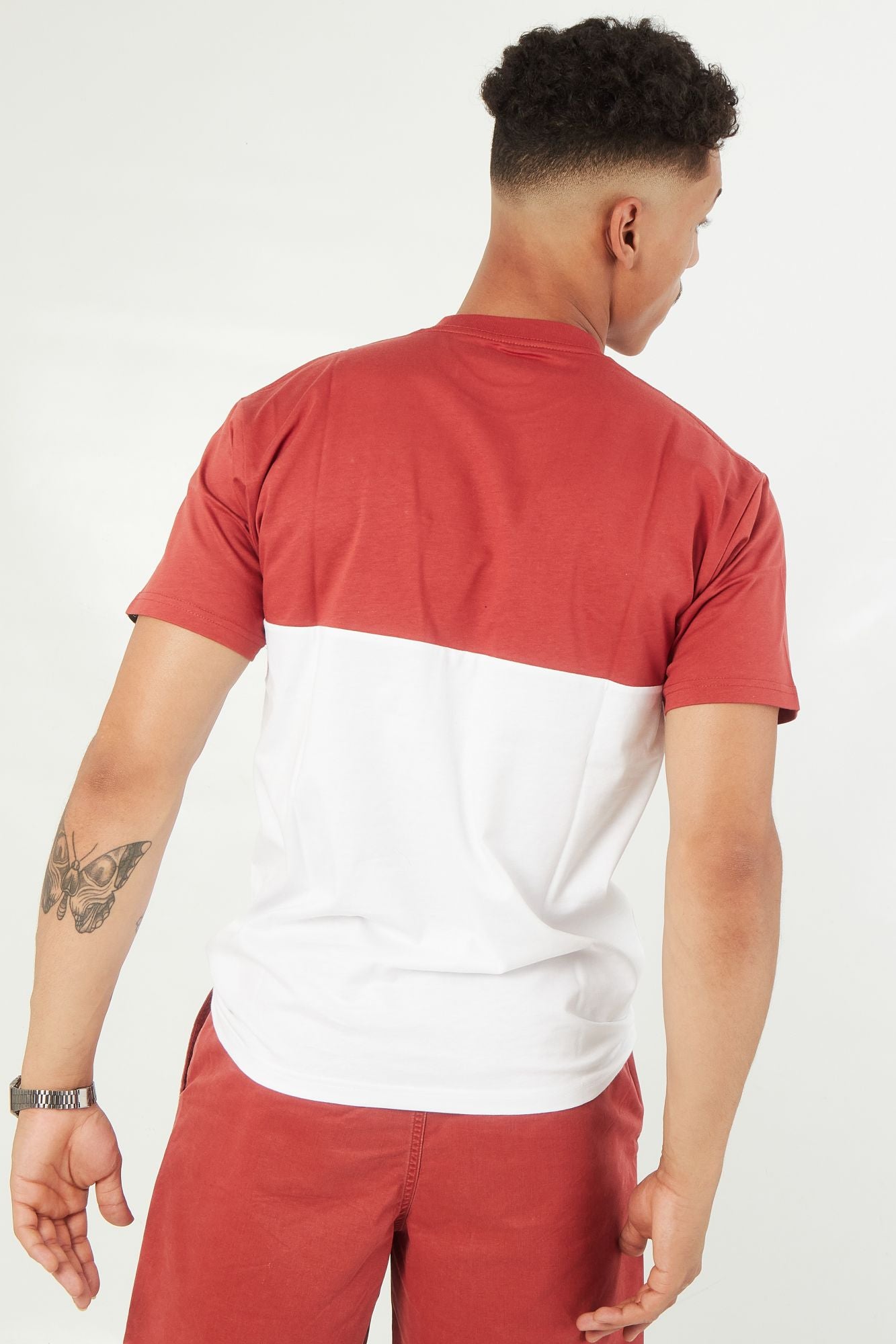 VANS COLORBLOCK TEE en color ROJO (3)