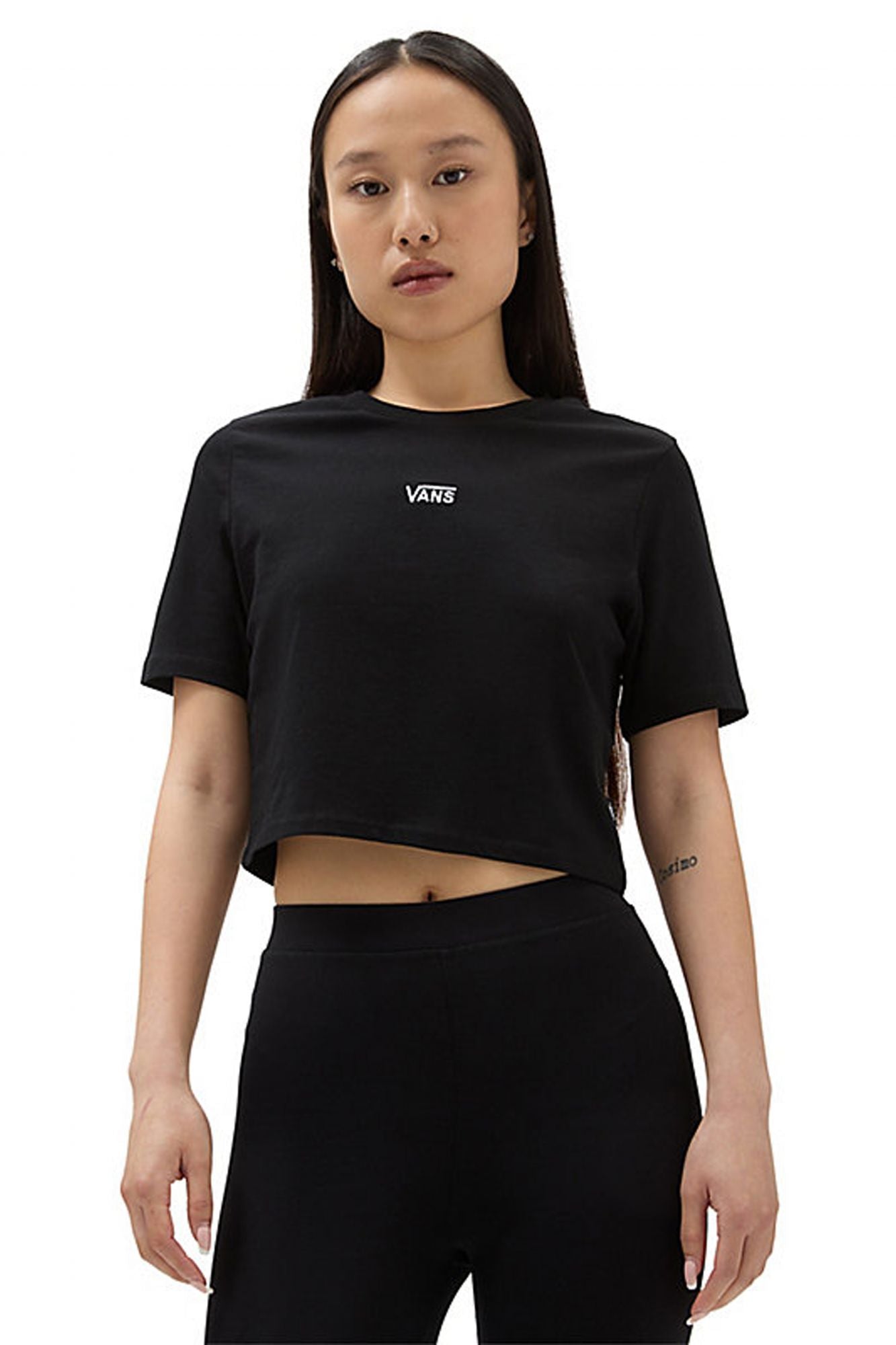 VANS FLYING V CROP CREW en color NEGRO (1)