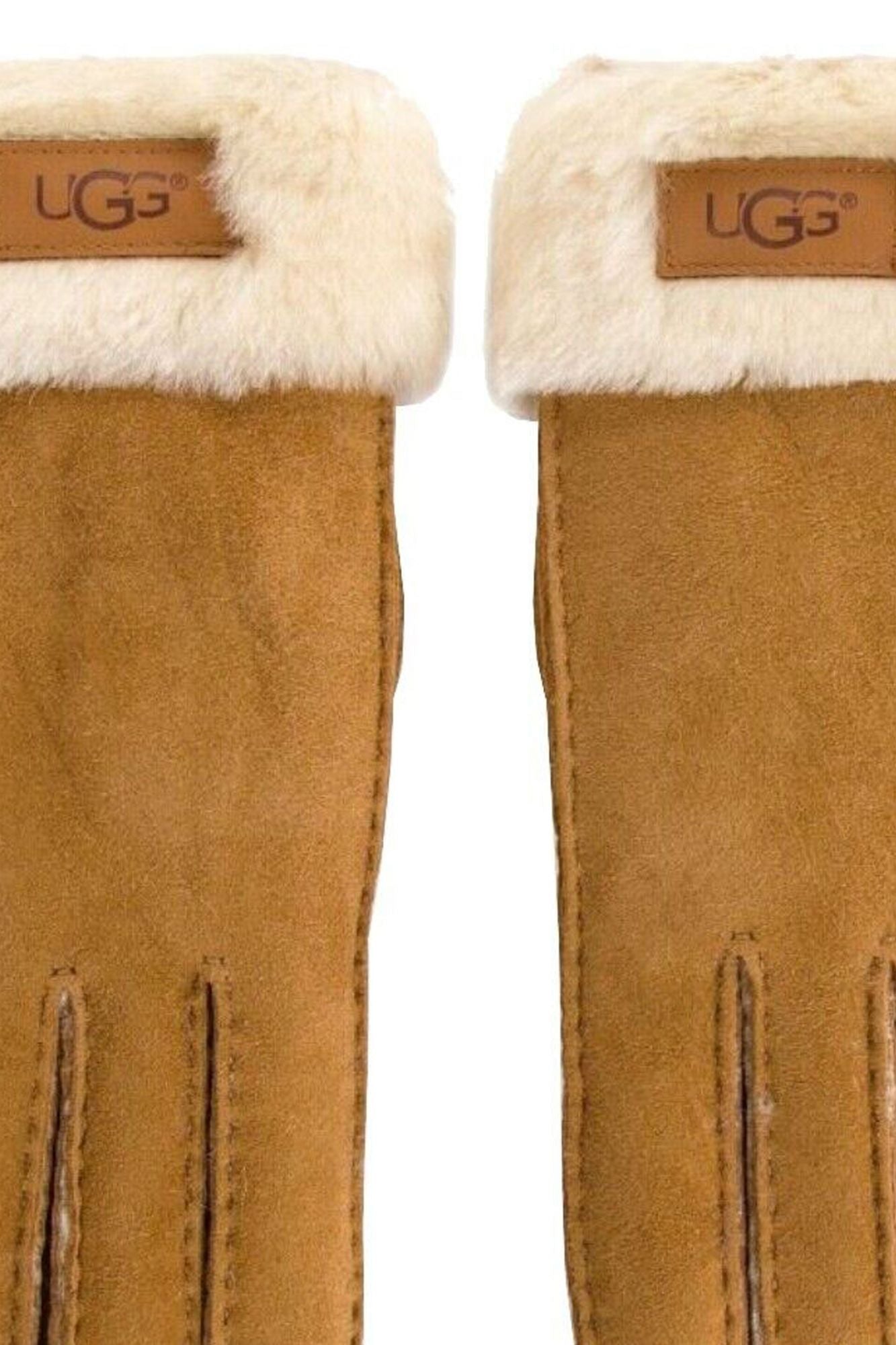 UGG W TURN CUFF GLOVE en color MARRON (3)