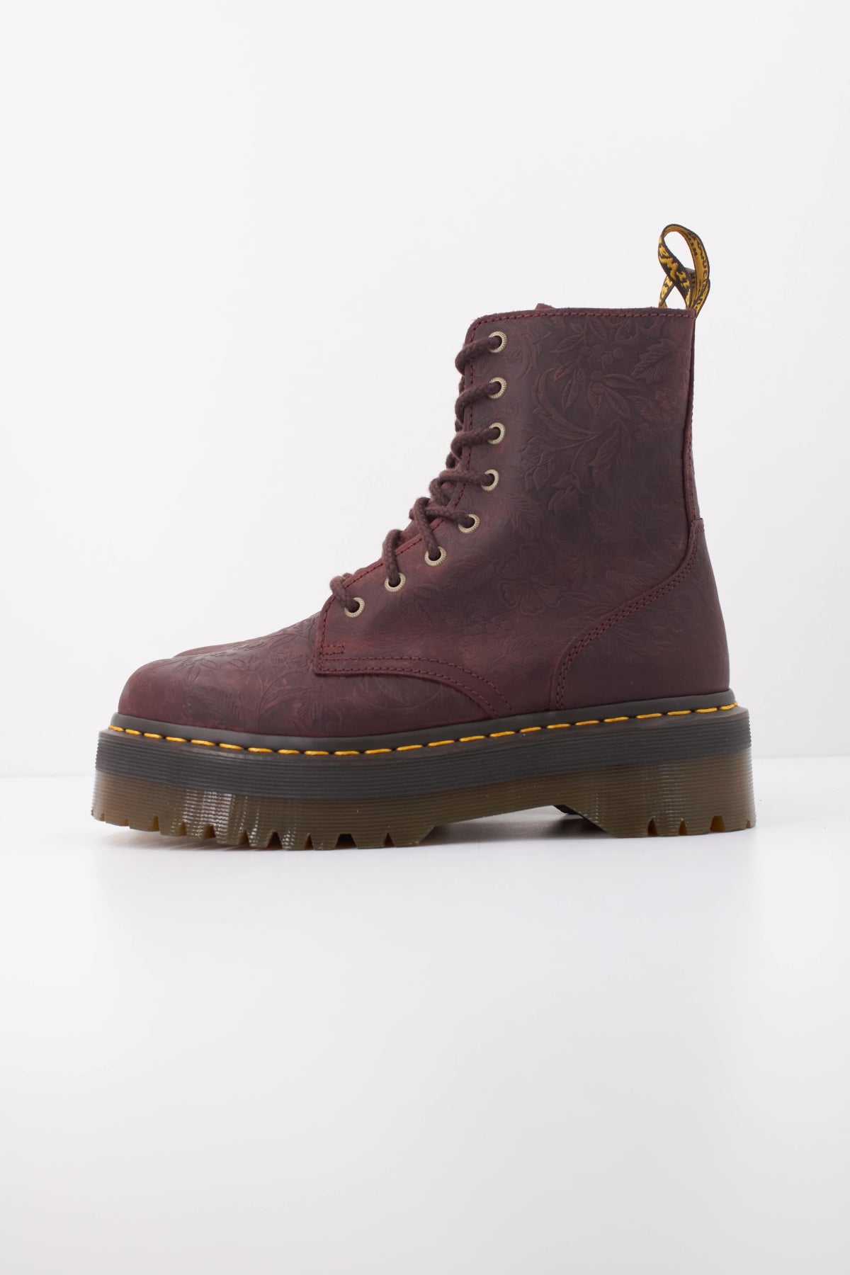 DR. MARTENS JADON EMBOSS FLORAL en color BURDEOS (1)