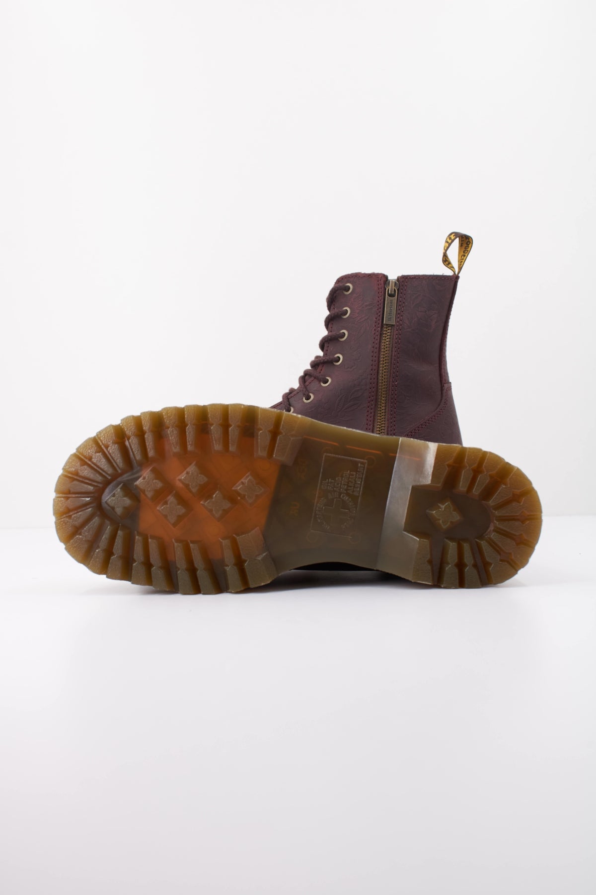 DR. MARTENS JADON EMBOSS FLORAL en color BURDEOS (5)