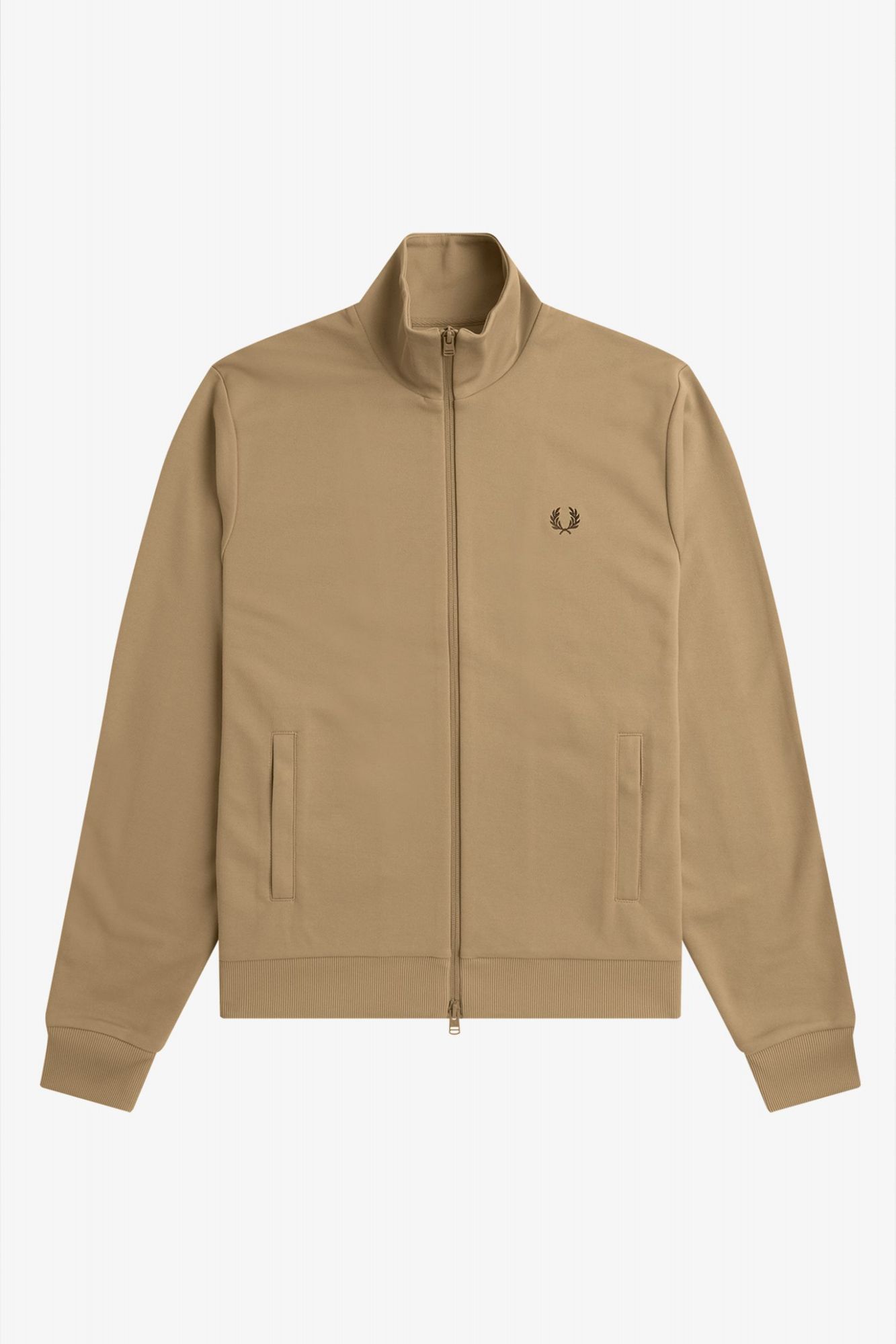 FRED PERRY TAPE DETAIL TRACK JACKET en color MARRON CLARO (2)