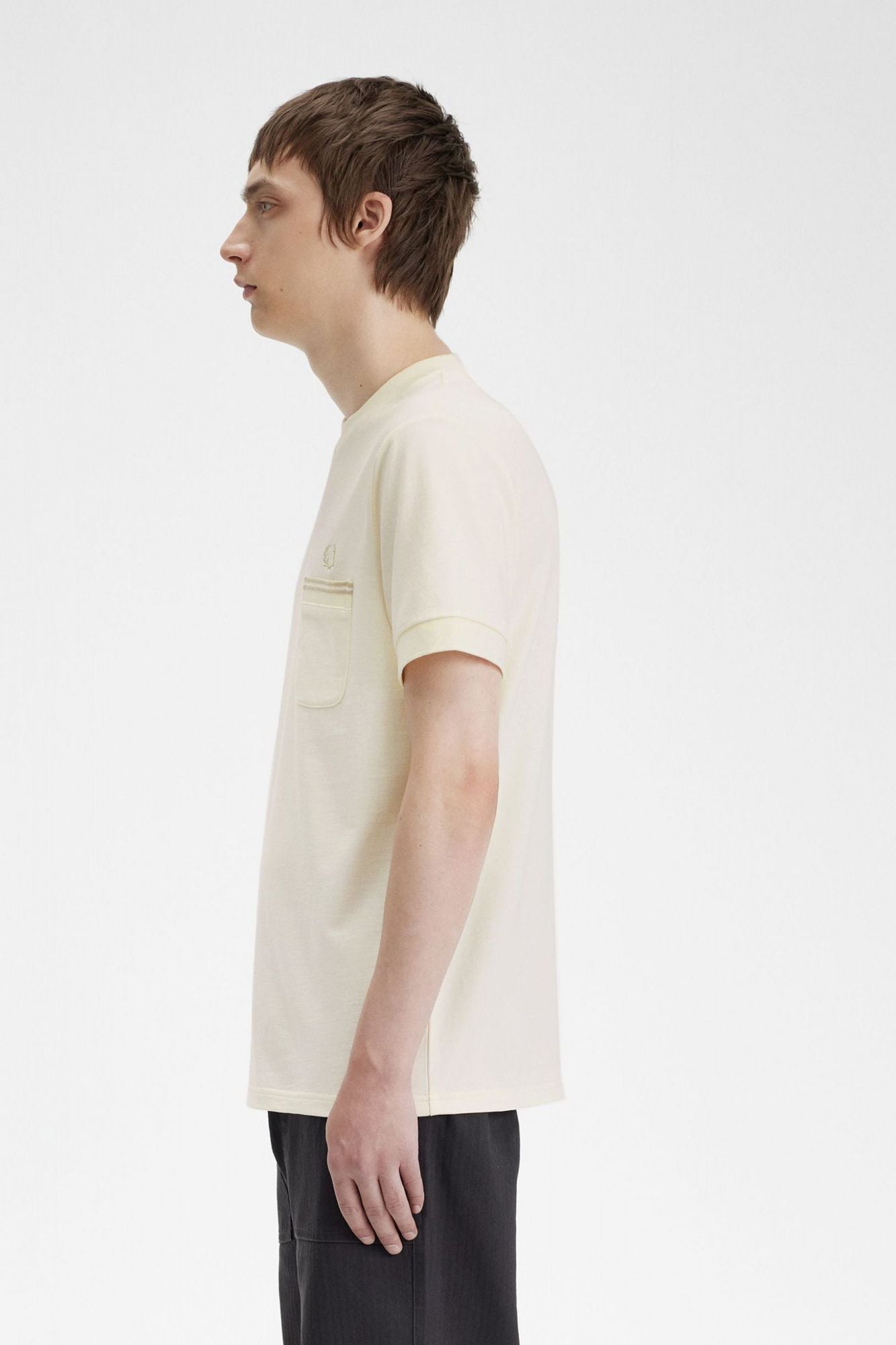 FRED PERRY LOOPBACK JERSEY POCKET en color BLANCO (3)
