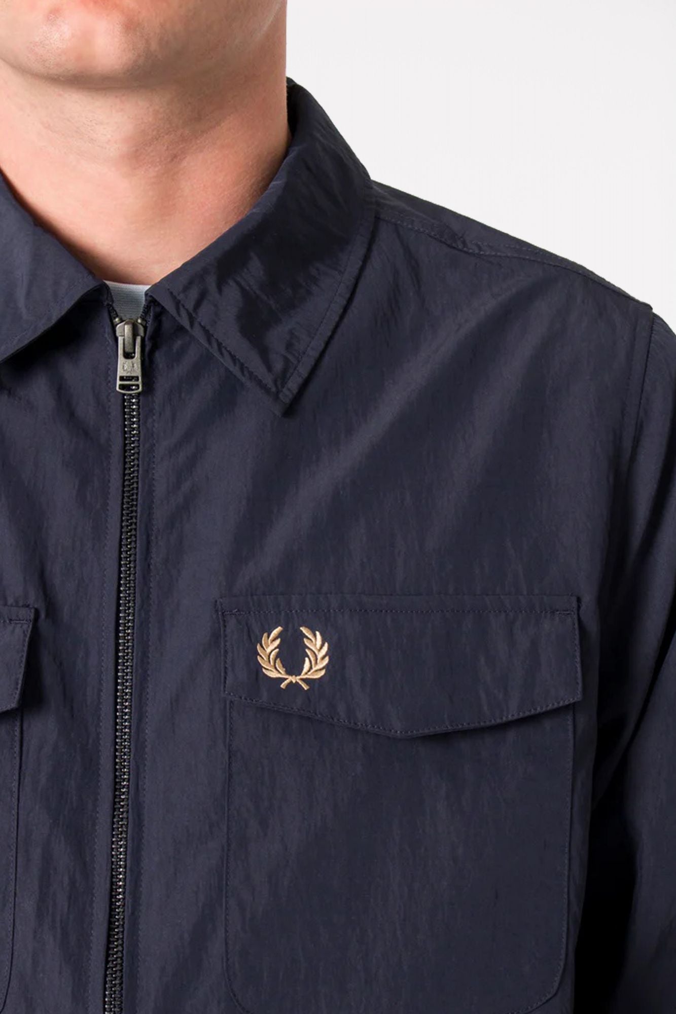 FRED PERRY ZIP THROUGH OVERSHIRT en color AZUL (2)