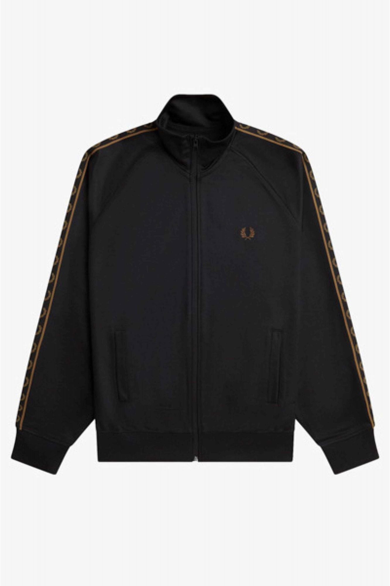 FRED PERRY CONTRAST TAPE TRACK KACKET en color NEGRO (2)