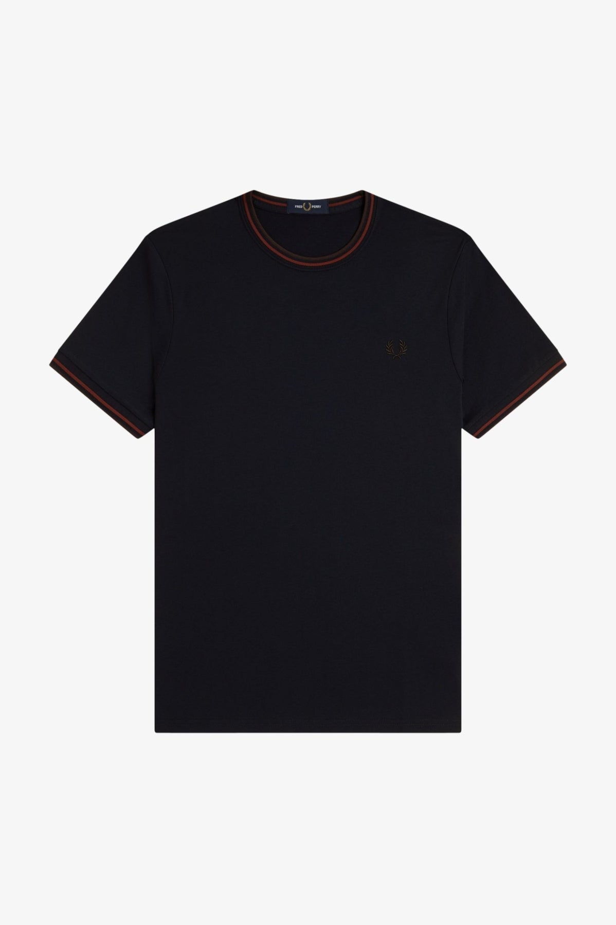 FRED PERRY M1588FP TWIN TIPPED T SHIRT en color NEGRO (2)