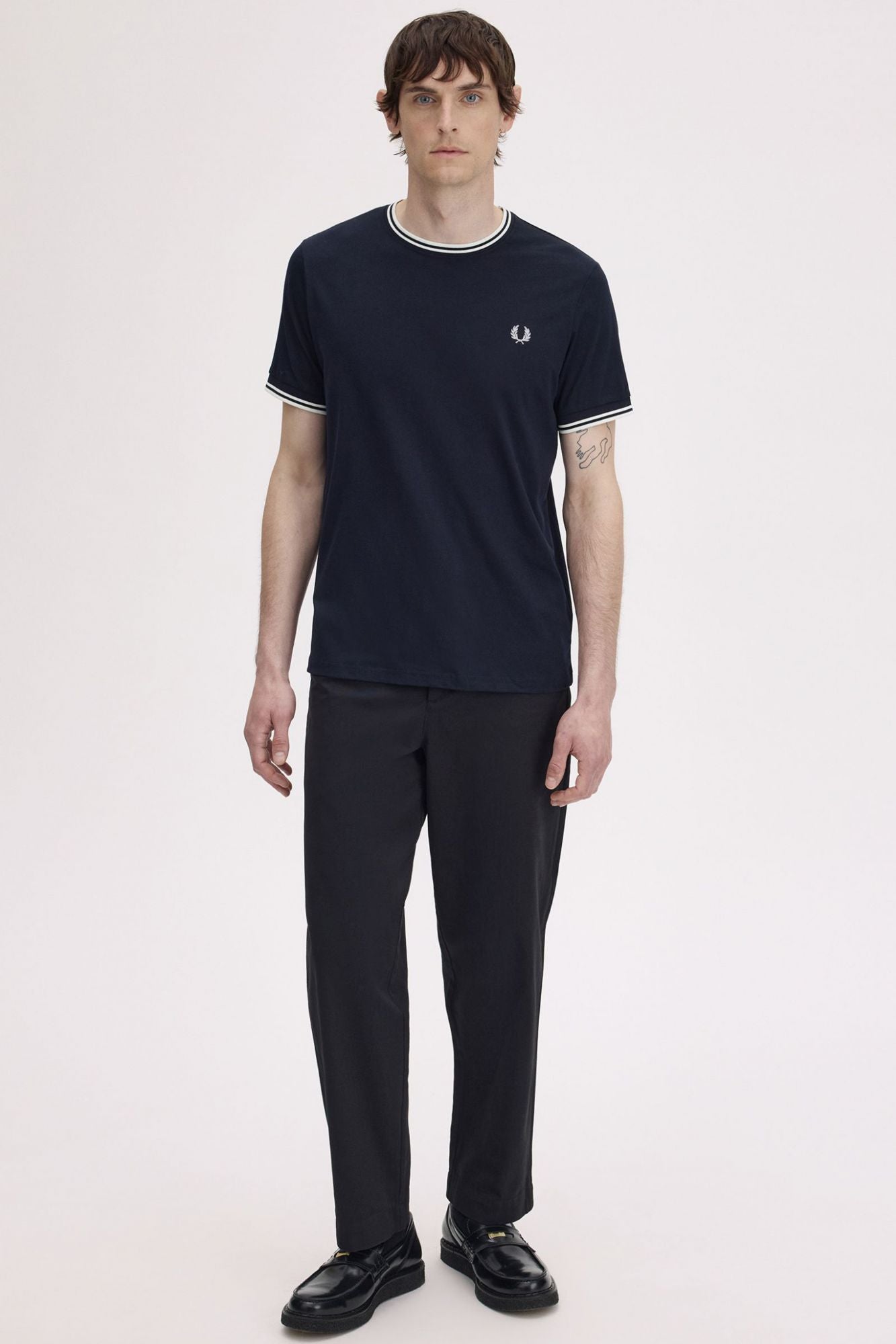 FRED PERRY  TWIN TIPPED T-SHIRT en color AZUL (4)