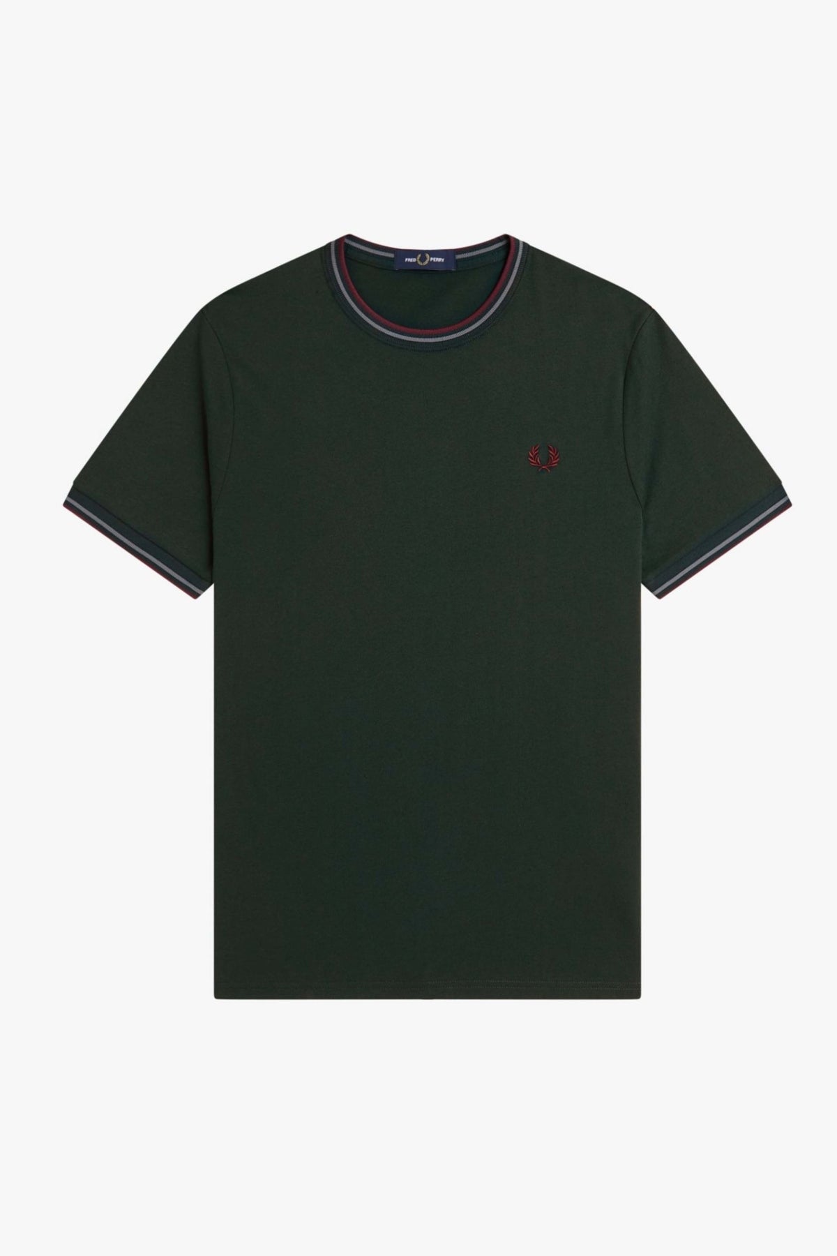FRED PERRY  TWIN TIPPED T-SHIRT en color VERDE (1)