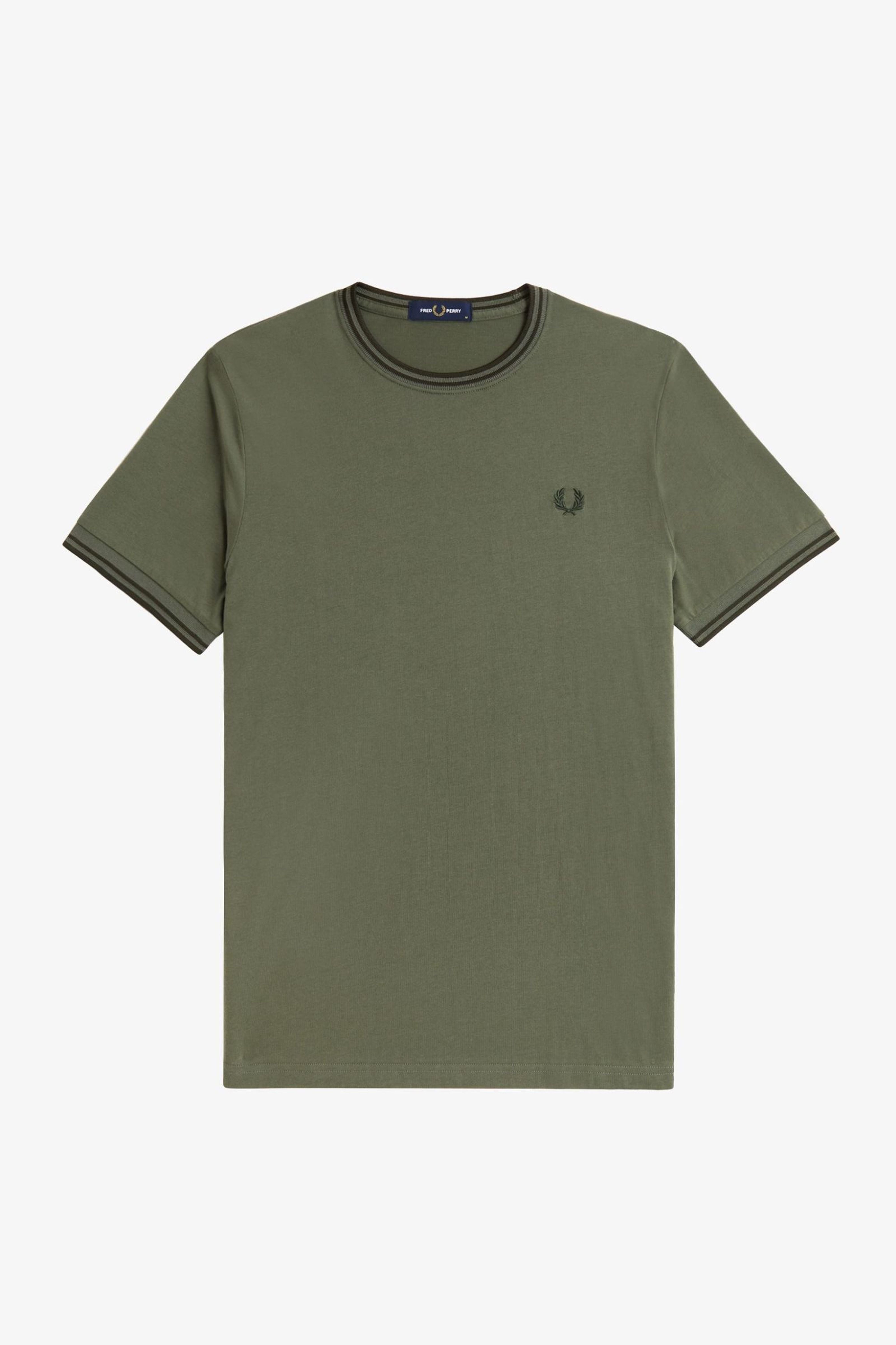 FRED PERRY  TWIN TIPPED T-SHIRT en color VERDE (2)