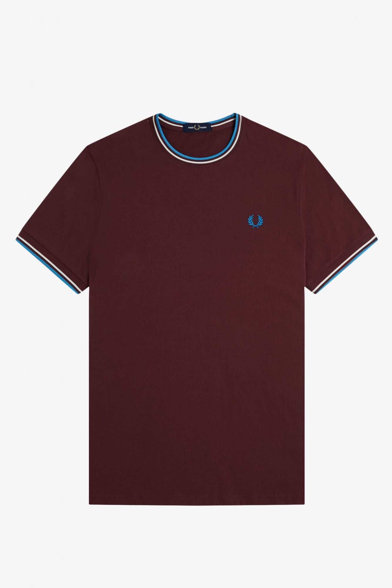 FRED PERRY  TWIN TIPPED T-SHIRT en color BURDEOS (2)