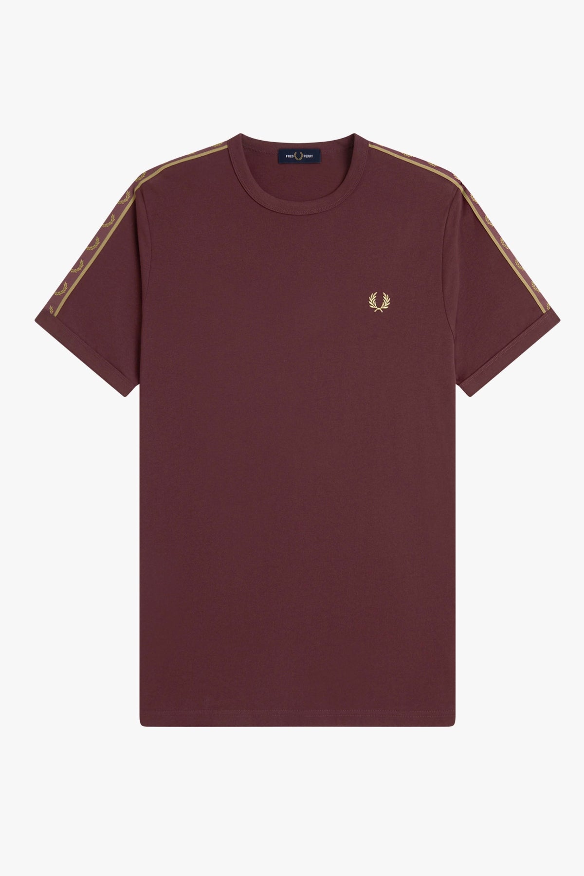 FRED PERRY CONTRAST TAPE RINGER T-SHIR en color BURDEOS (3)