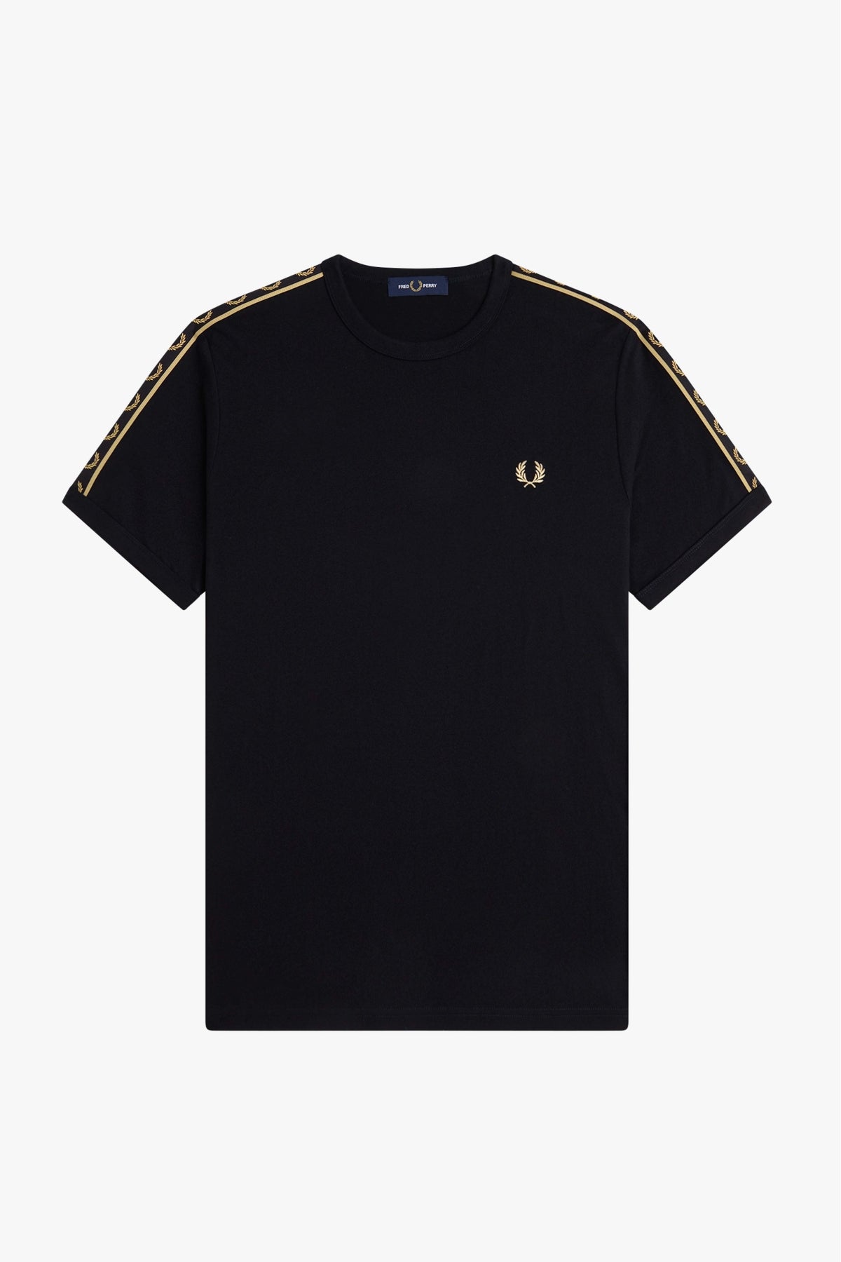 FRED PERRY CONTRAST TAPE RINGER T-SHIR en color NEGRO (3)