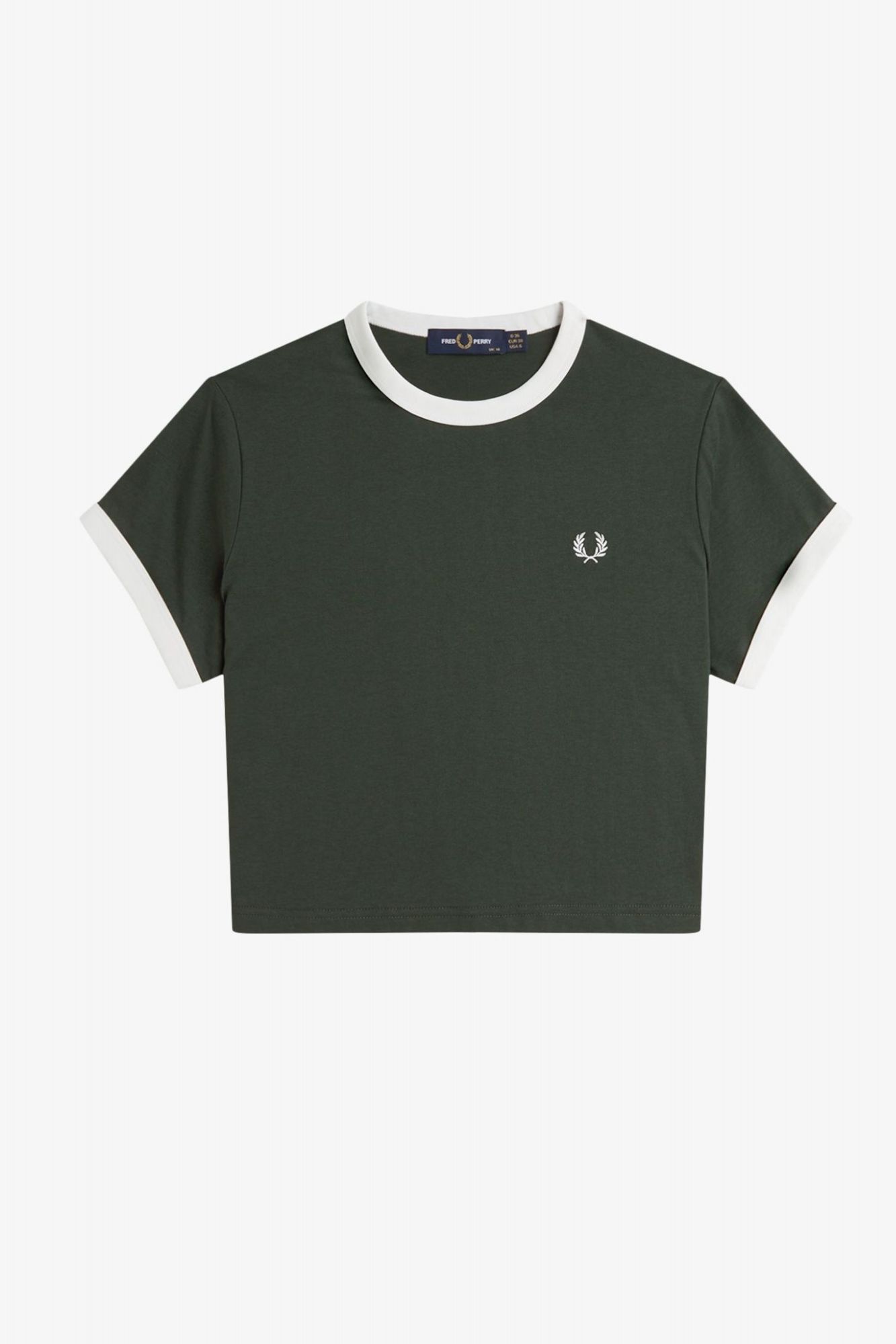 FRED PERRY CROPPED RINGER T-SHIRT en color VERDE (2)