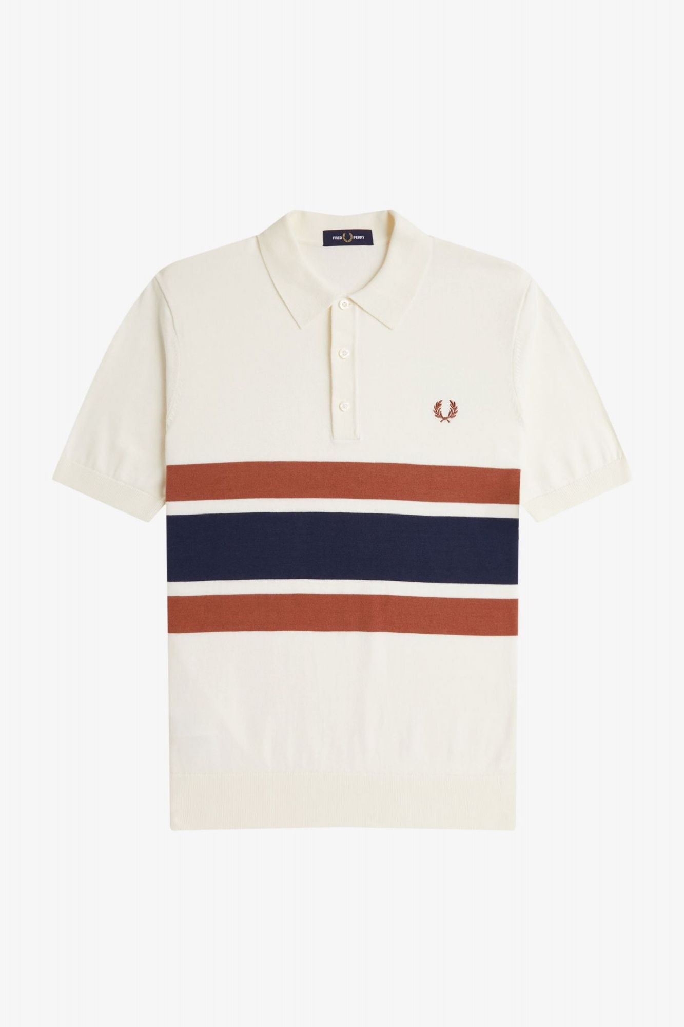 FRED PERRY PANELLED KNITTED SHIRT en color BEIS (2)