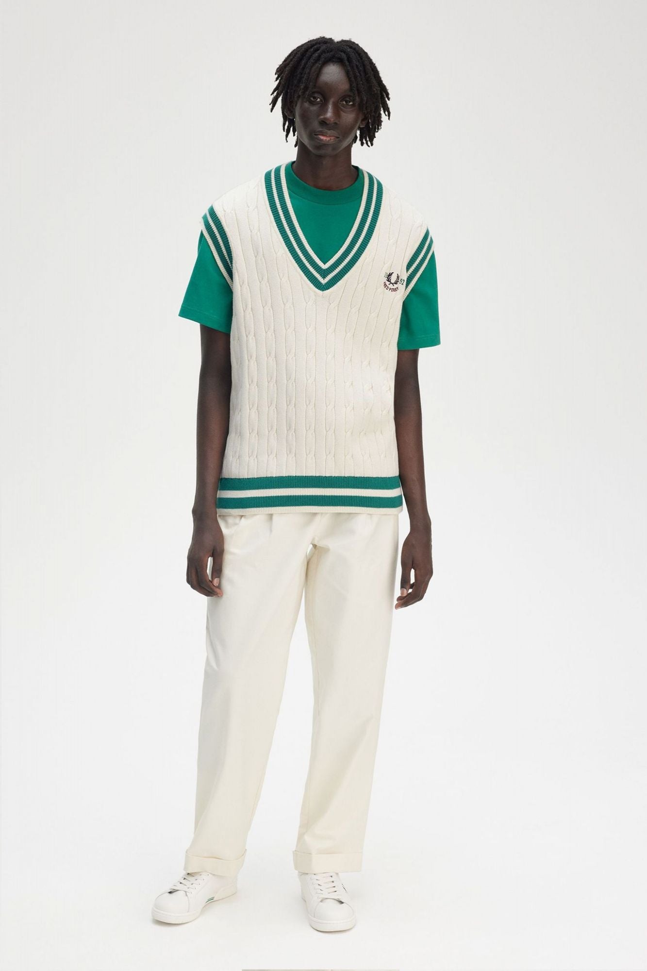 FRED PERRY CABLE KNIT TENNIS TANK en color BEIS (4)