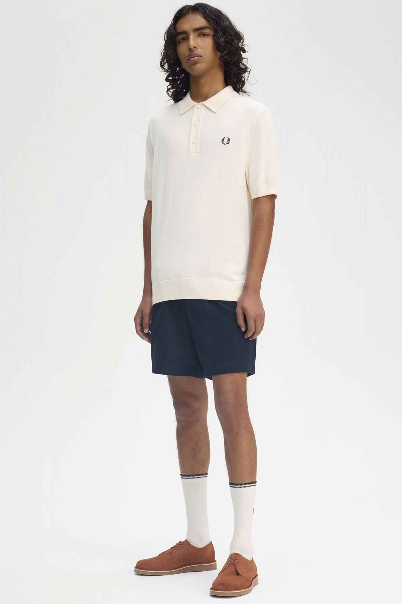 FRED PERRY  COTTON KITTED SHIRT en color BEIS (4)