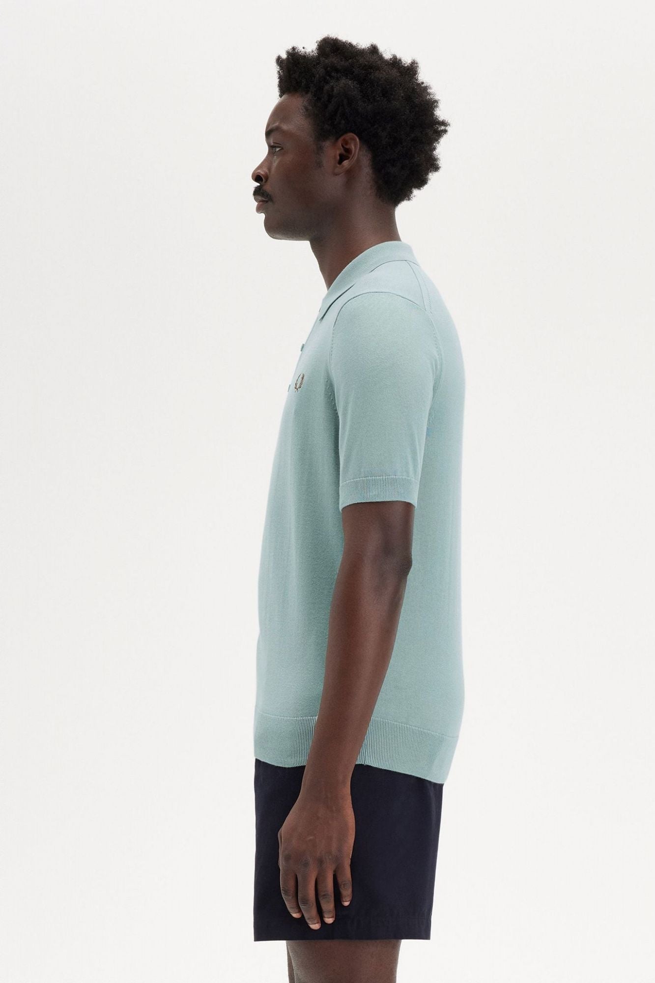 FRED PERRY COTTON KITTED SHIRT en color AZUL (3)