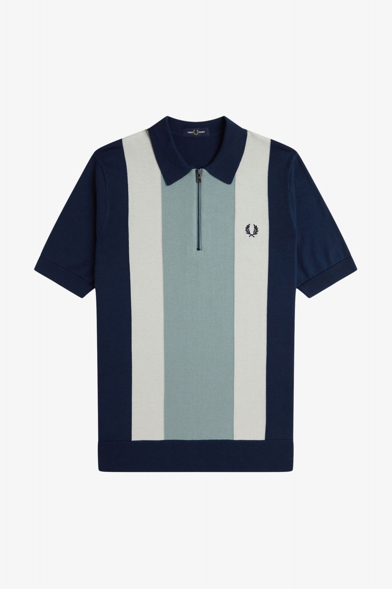 FRED PERRY VERTICAL STRIPE ZIP NECK SH en color AZUL (2)