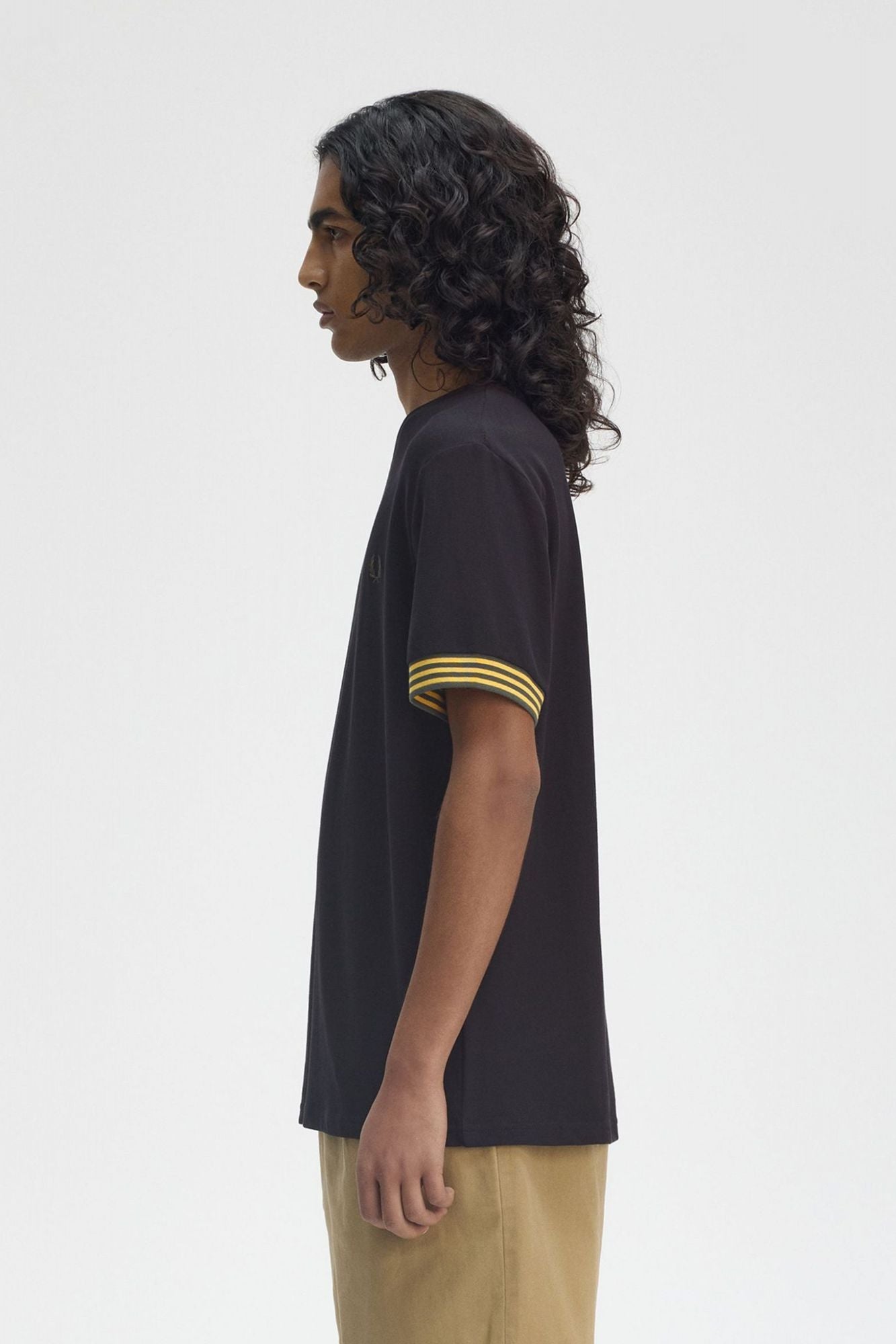 FRED PERRY STRIPED CUFF T-SHIRT en color AZUL (3)