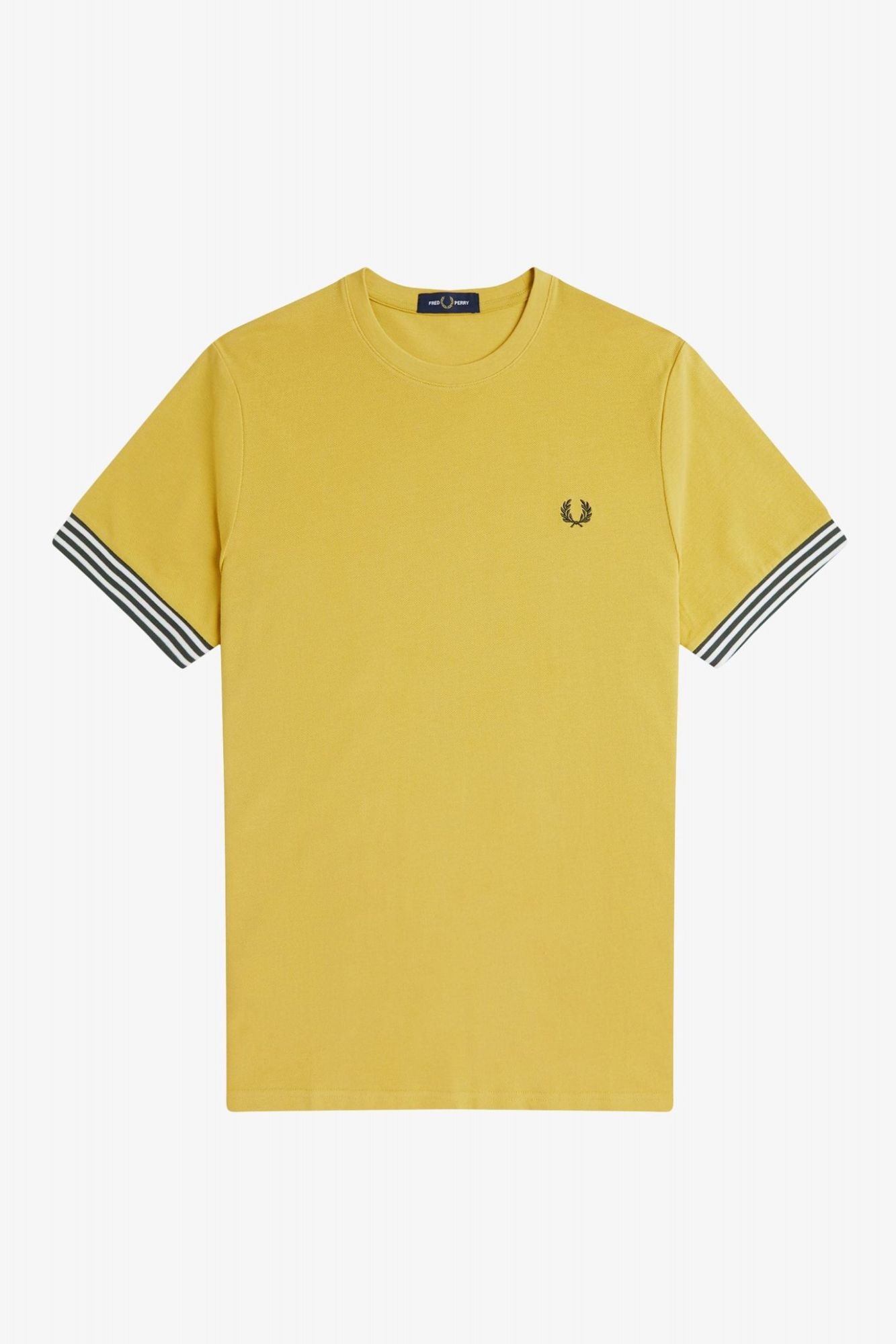 FRED PERRY STRIPED CUFF T-SHIRT en color AMARILLO (2)