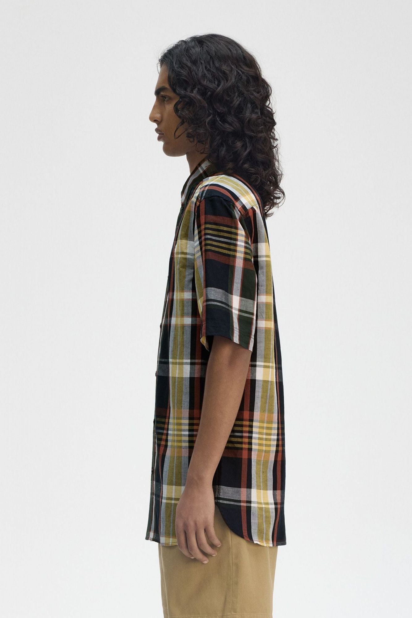 FRED PERRY MADRAS CHECK SHORT SLEEVE S en color AZUL (3)