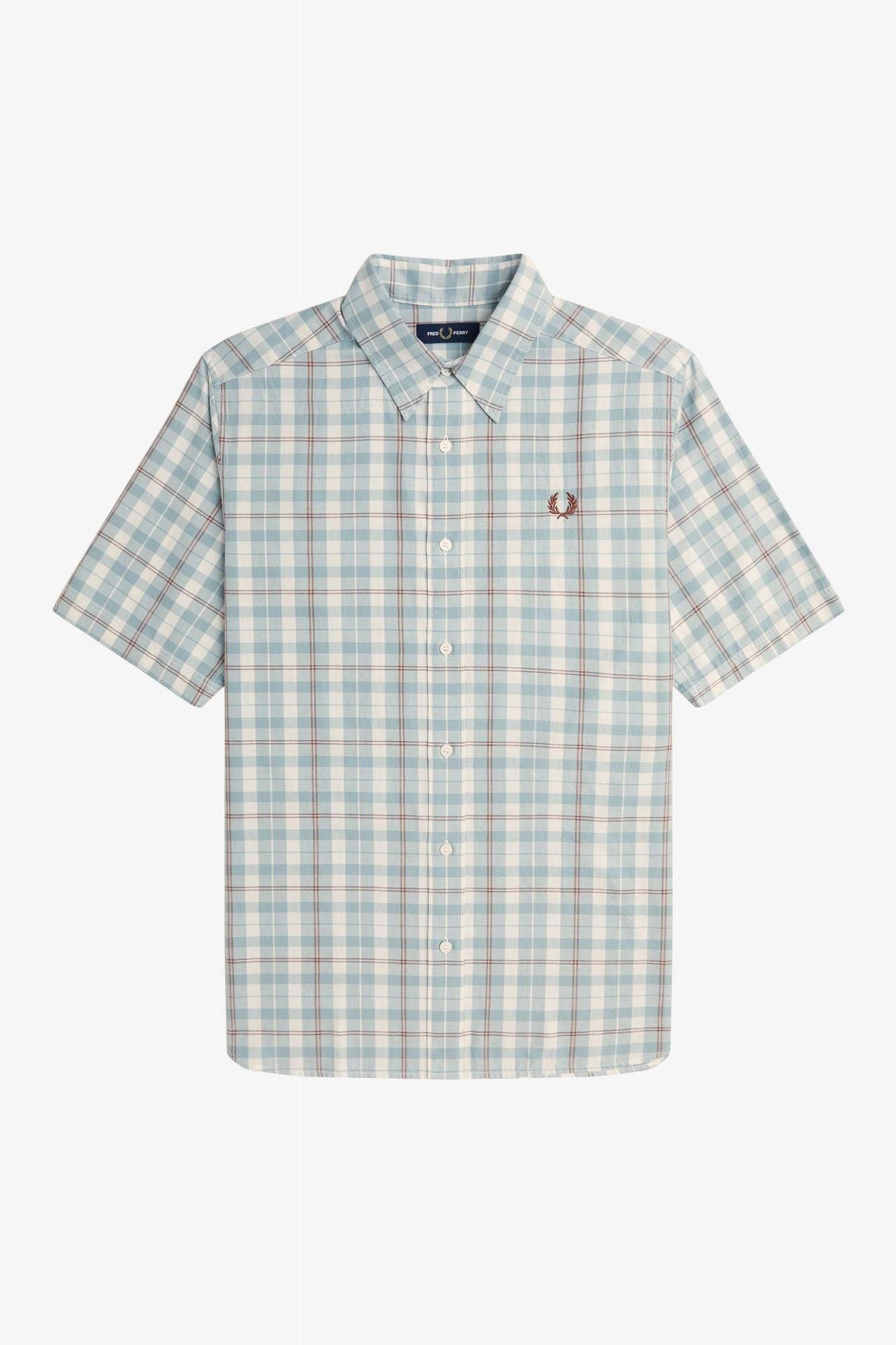 FRED PERRY TWILL TARTAN SHORT SLEEVE S en color VERDE (2)