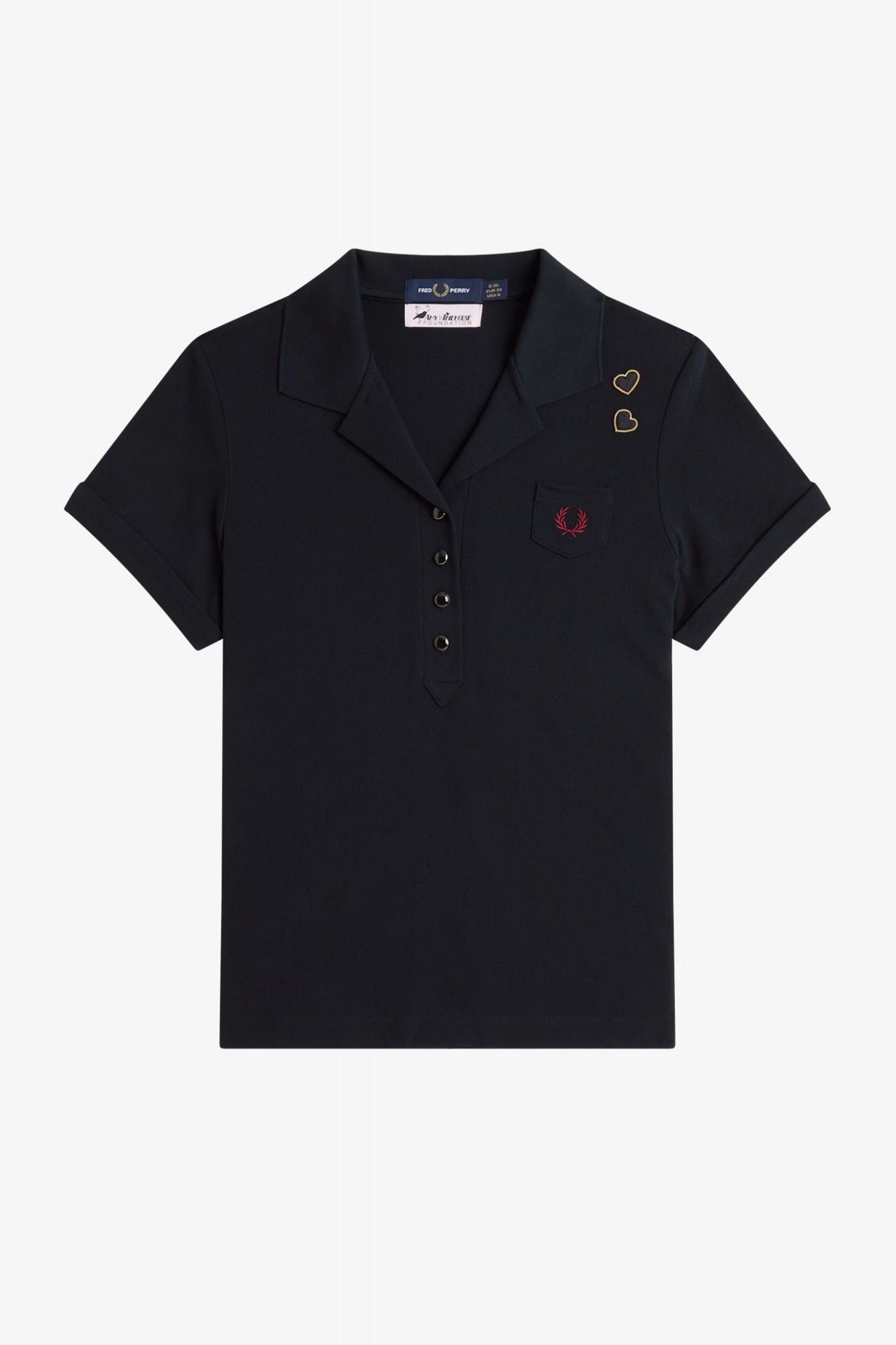 FRED PERRY POCKET DETAIL POLO SHIRT en color NEGRO (2)