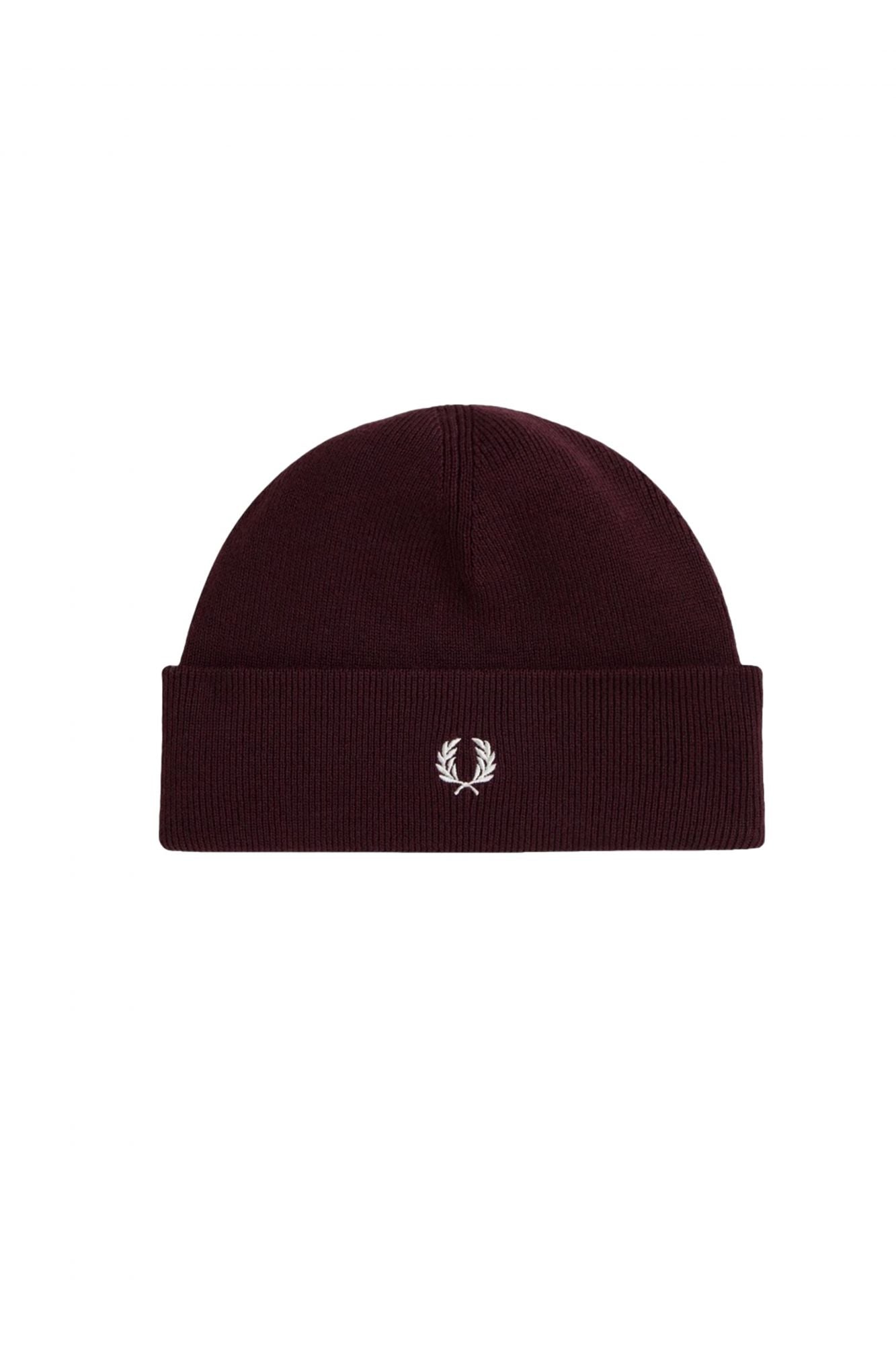 FRED PERRY  CLASSIC BEANIE  en color BURDEOS (1)