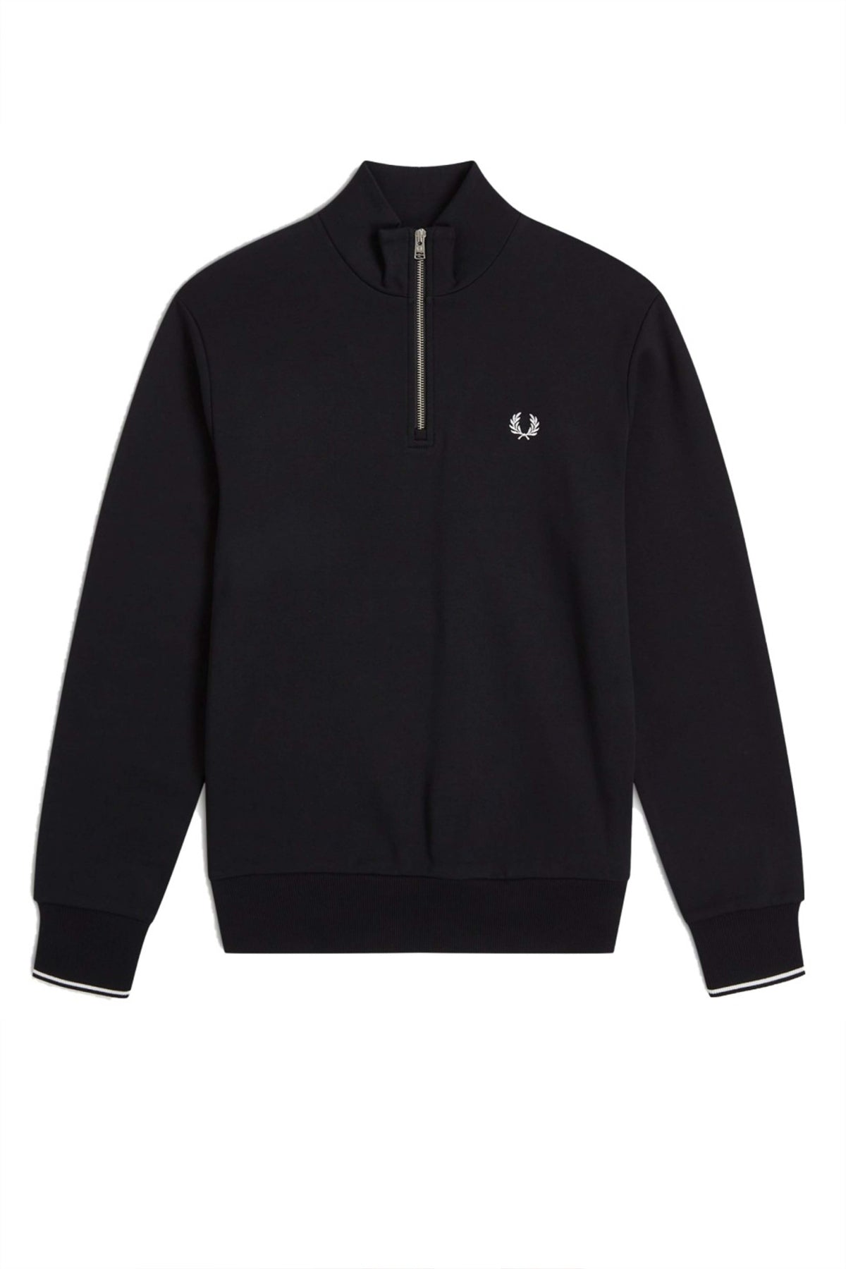 FRED PERRY HALF ZIP SWEATSHIRT en color NEGRO (1)