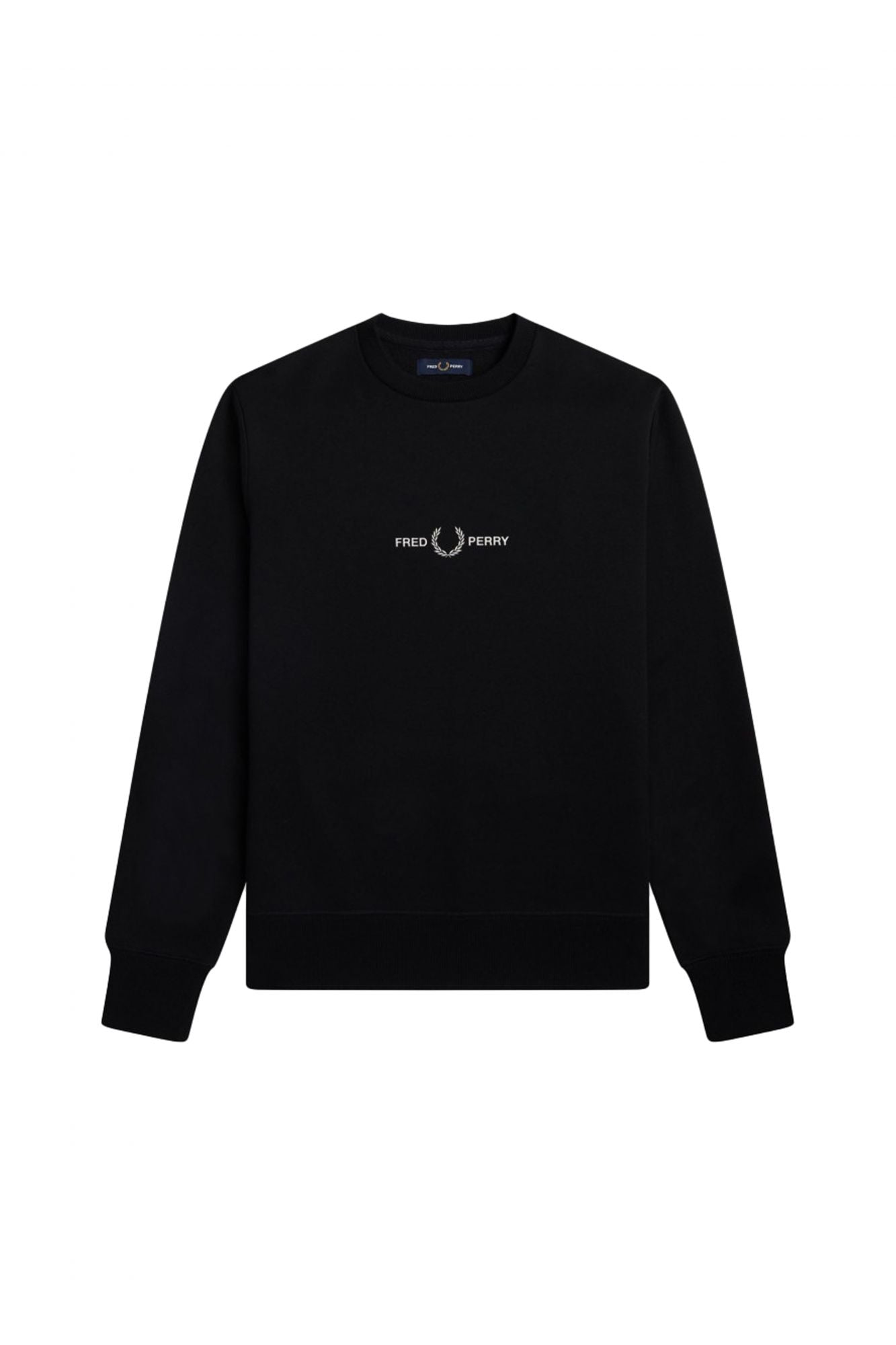 FRED PERRY  EMBROIDERED SWEATSHIRT  en color NEGRO (1)