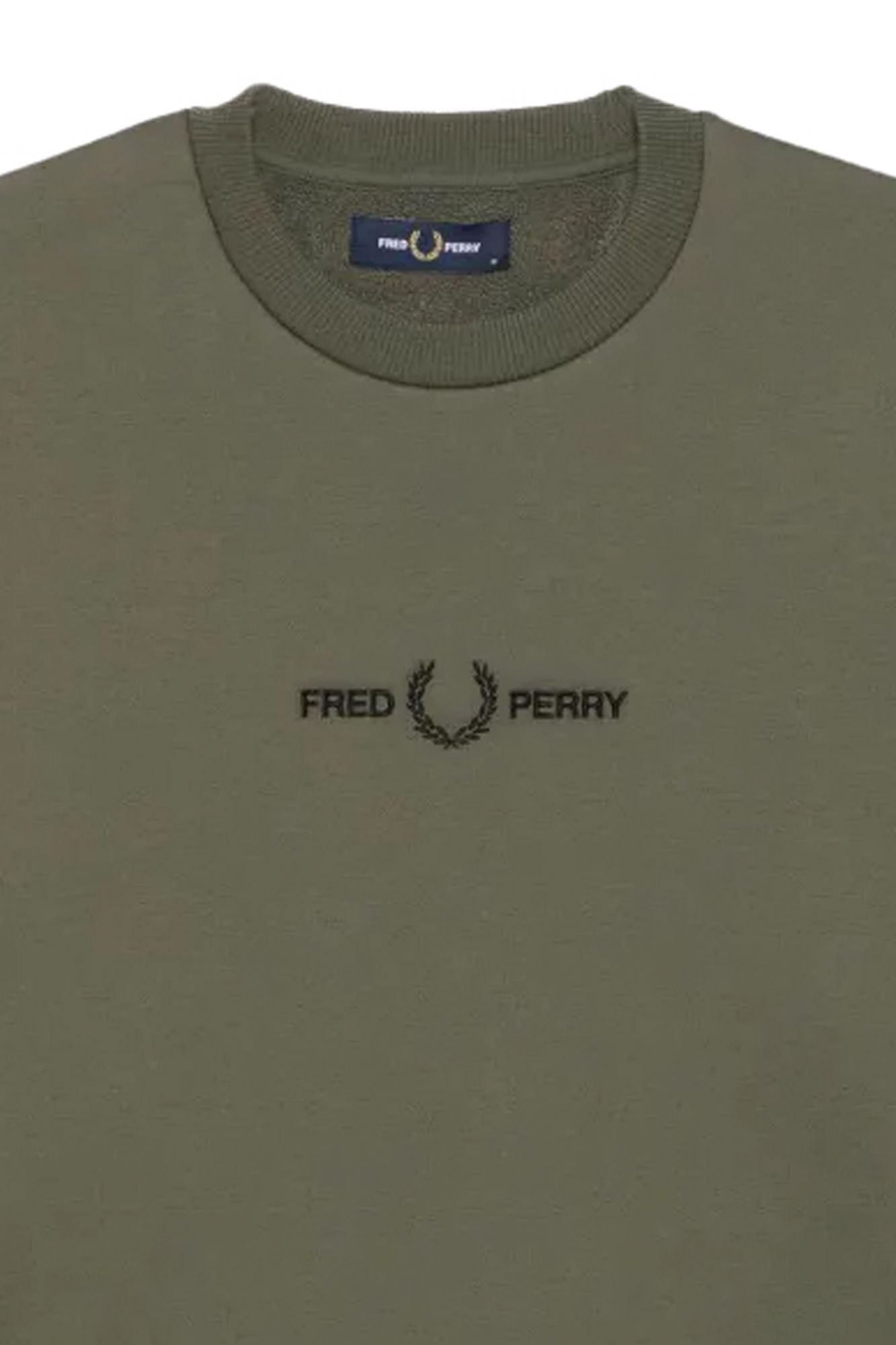 FRED PERRY  EMBROIDERED SWEATSHIRT  en color VERDE (3)