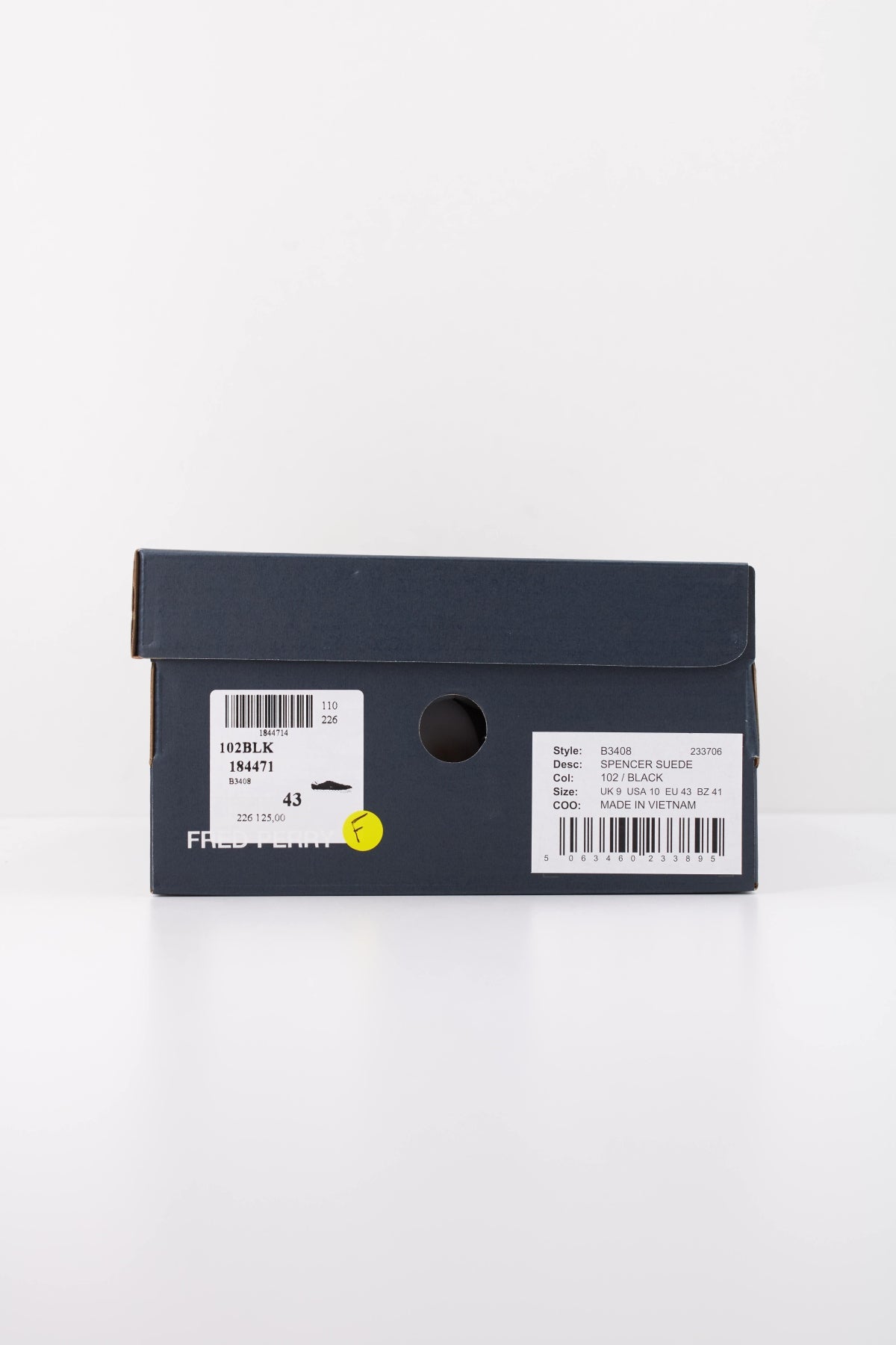 FRED PERRY B3408 ZAPATILLA SPENCER SUEDE en color NEGRO (6)