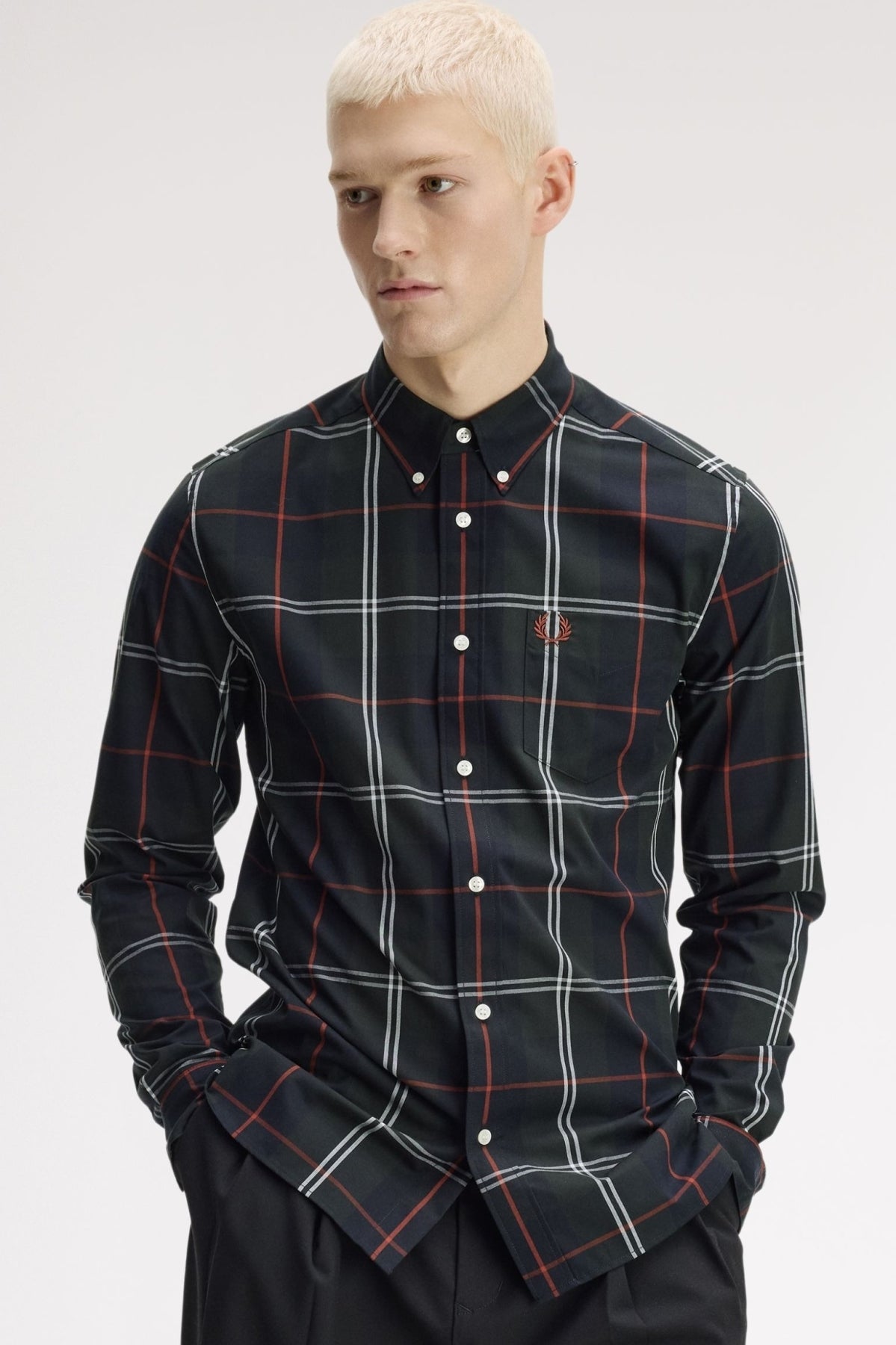 FRED PERRY POPLIN TARTAN SHIRT en color MULTICOLOR (1)