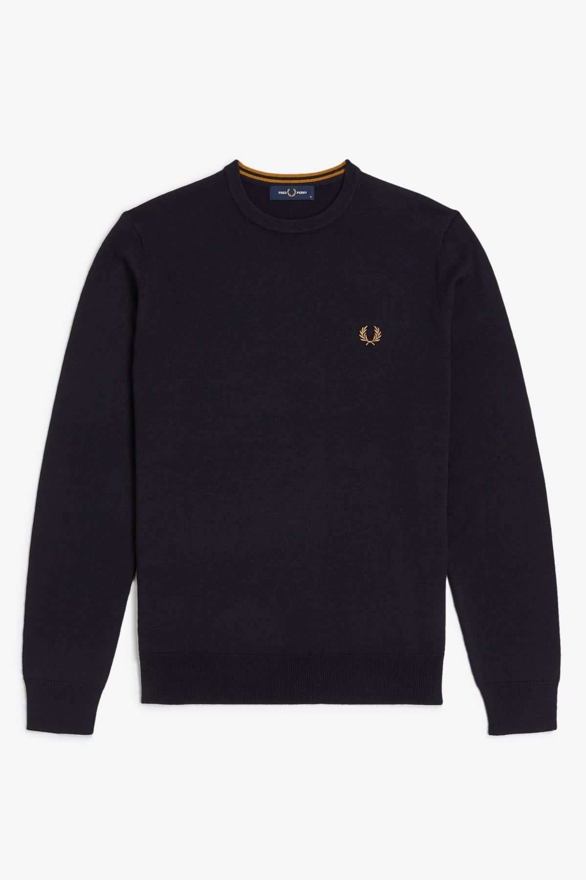 FRED PERRY CLASSIC CREW NECK JUMPER K9601FP en color NEGRO (1)